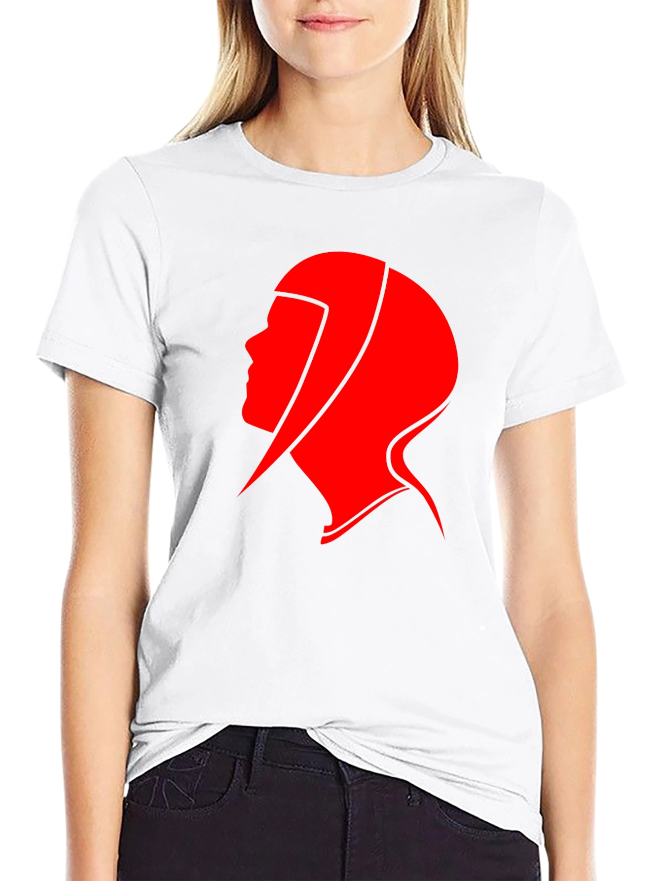Black Red Haired Lady Graphic Tee - Black view 9