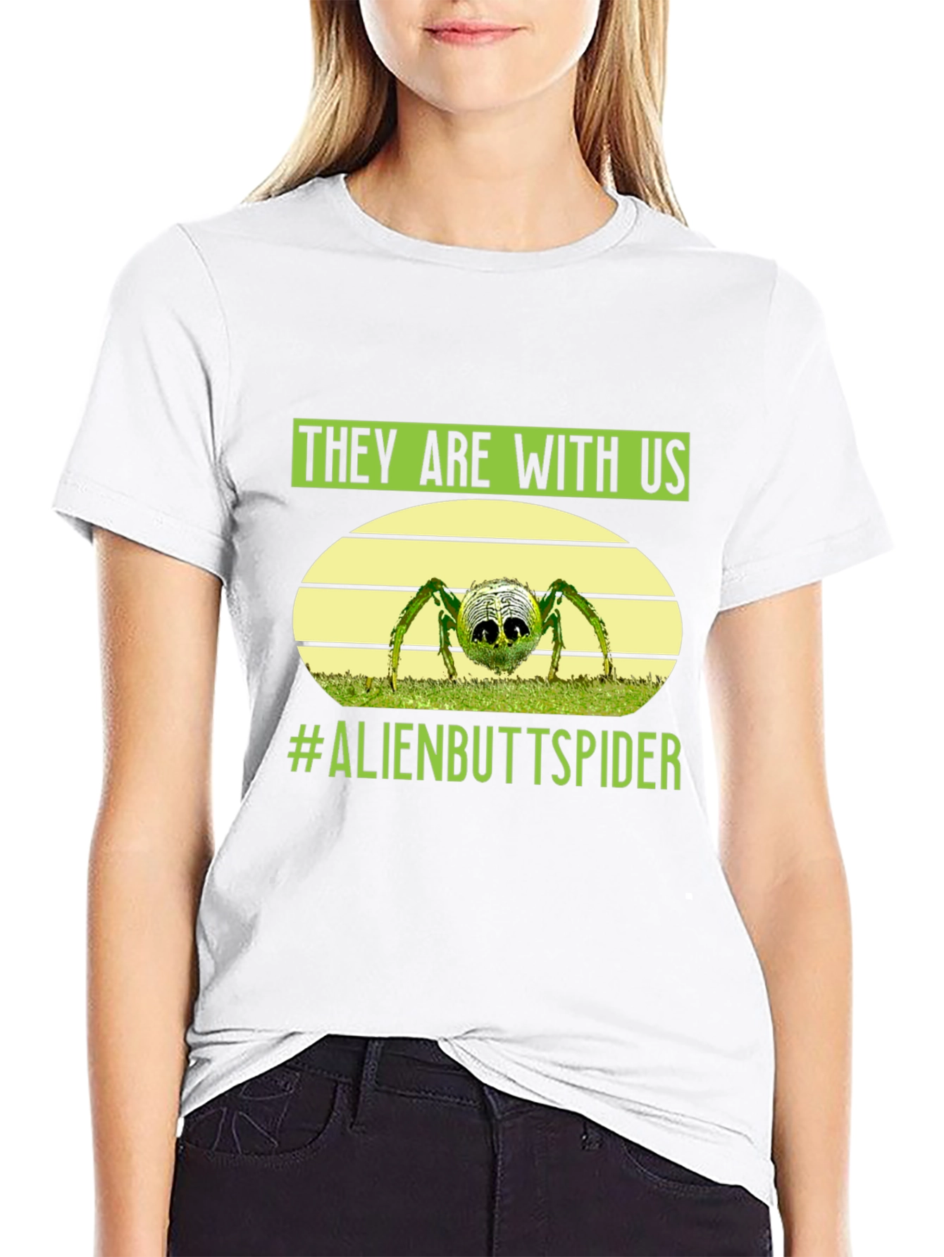 Black Alien Butt Spider Graphic Tee view 9