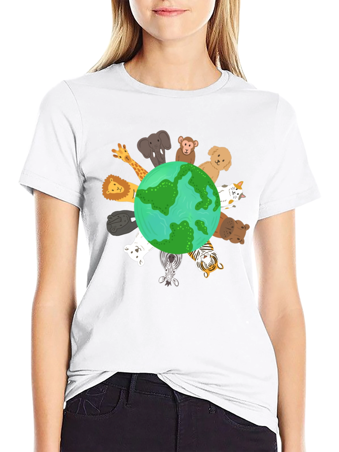 Black Earth Animals Graphic T-Shirt view 9