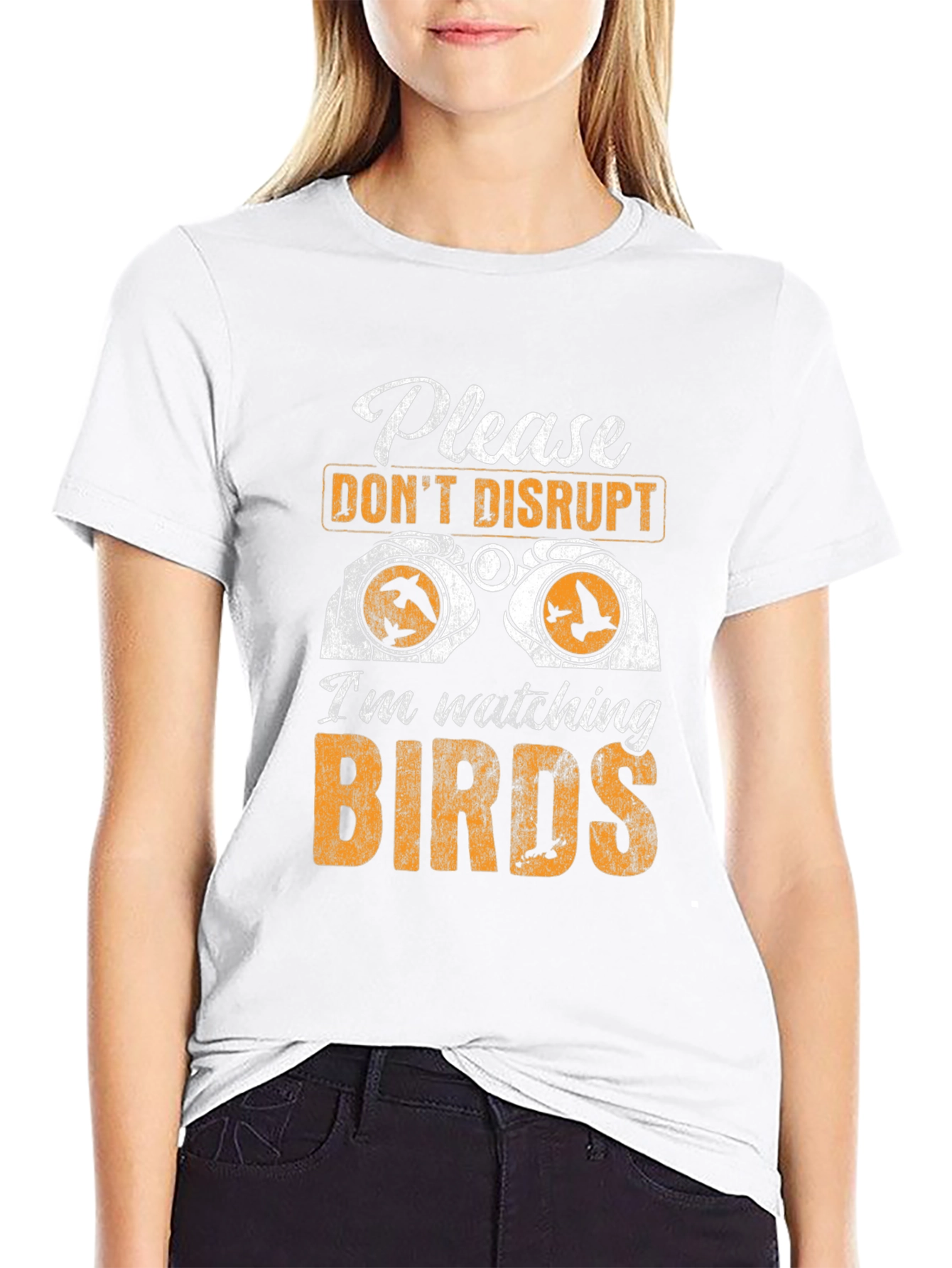 Black Bird Watching Graphic Tee - Do Not Disturb Birdwatcher T-Shirt view 9