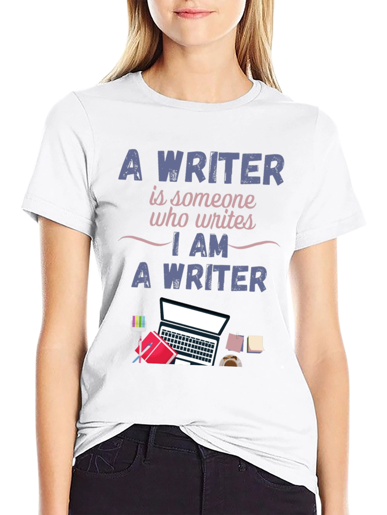 Black Writer T-Shirt - I Am A Writer Design view 9