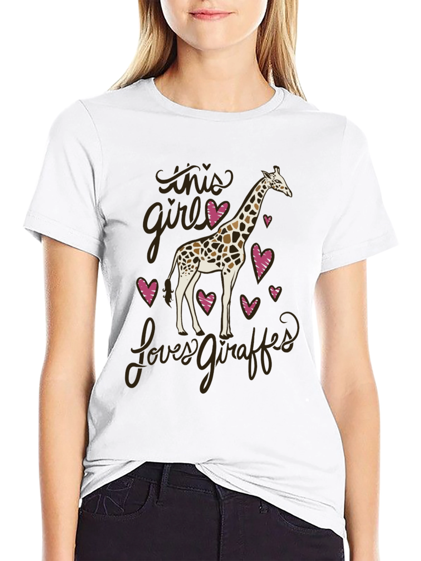 Black Giraffe Lover Graphic Tee - Soft Cotton Unisex T-Shirt view 9