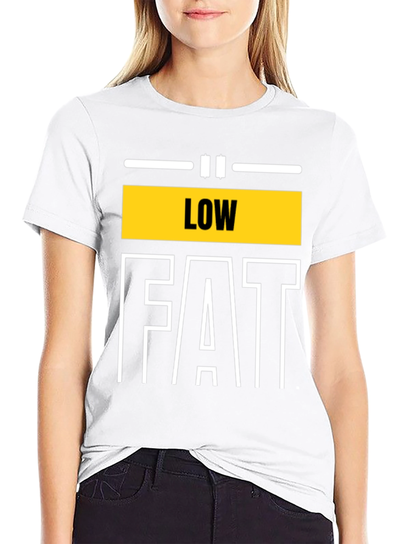 Black Low Fat Graphic Tee - Unisex Black T-Shirt view 9