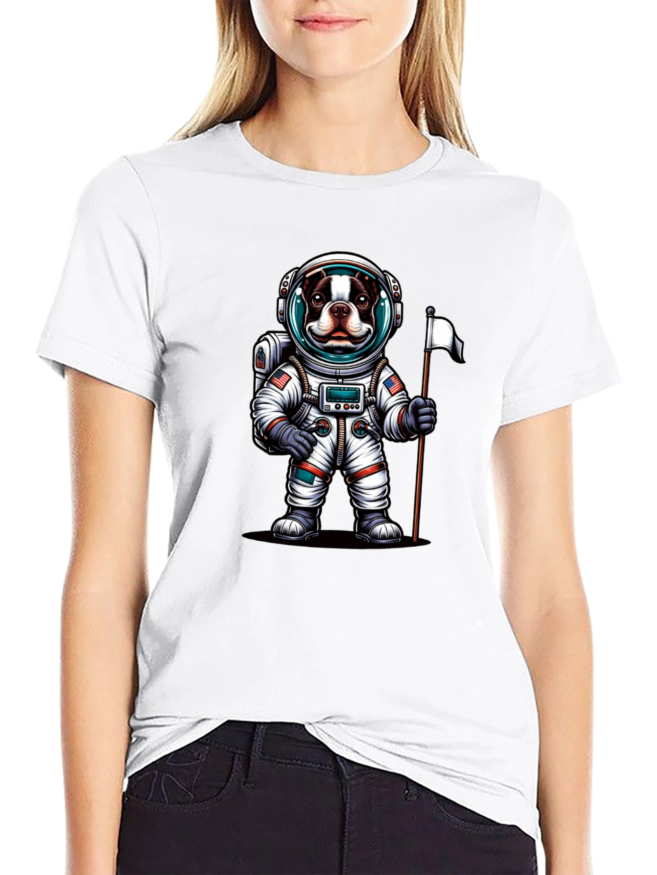 Black Dog Astronaut Graphic Tee - Black Casual T-Shirt view 9