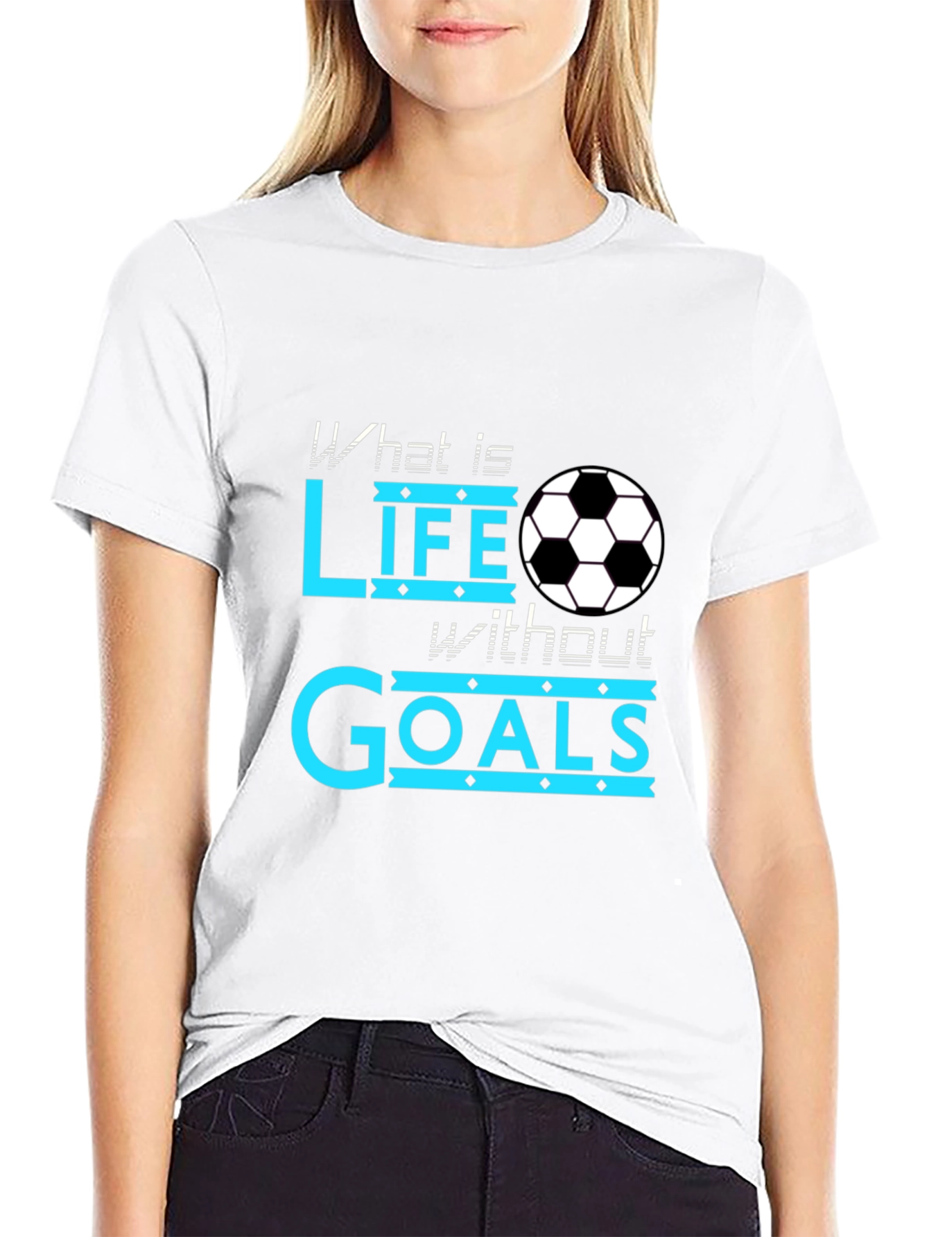 Black Soccer Life Goals Black T-Shirt view 9
