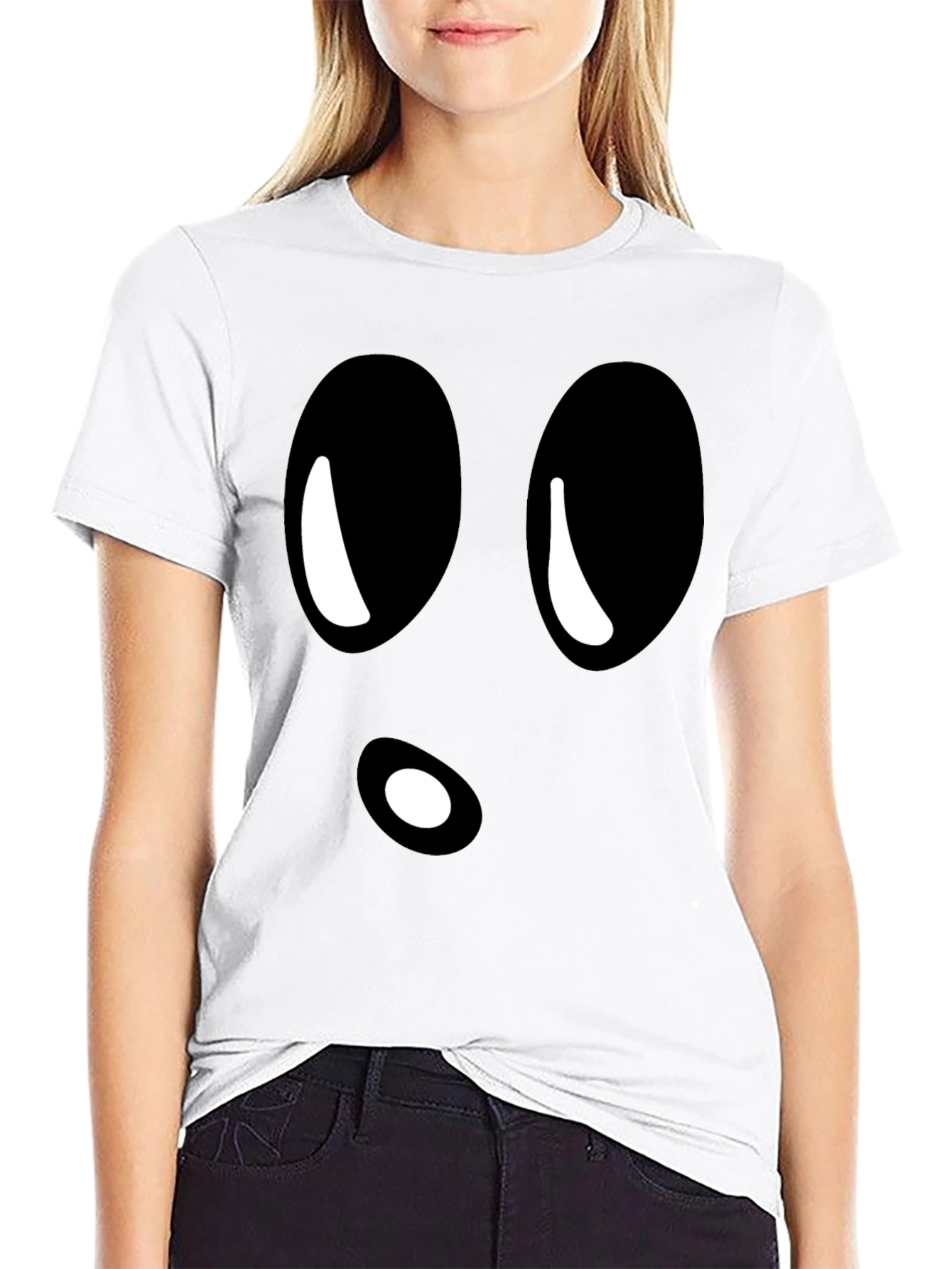 Black Funny Ghost Face Black T-Shirt view 9