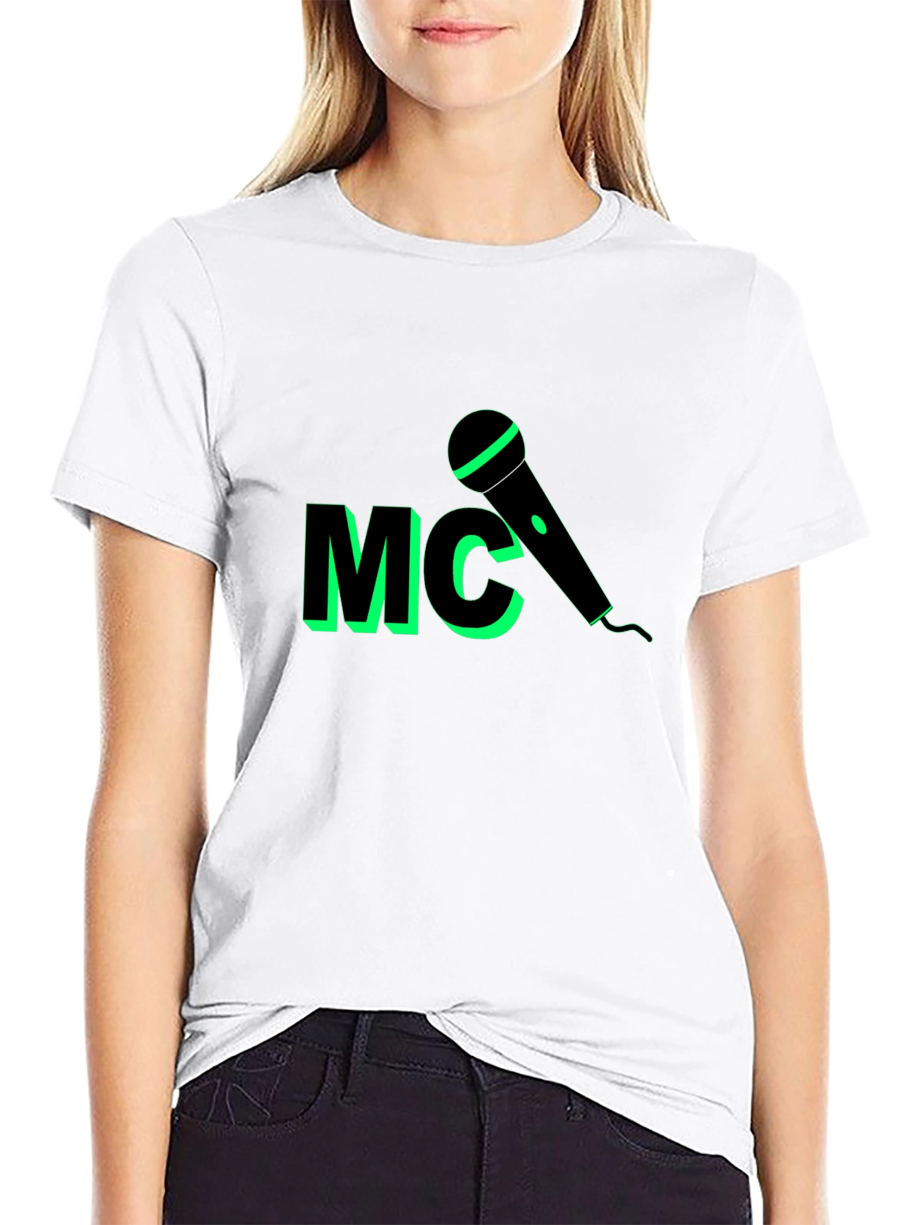 Black MC Microphone Black Graphic Tee view 9