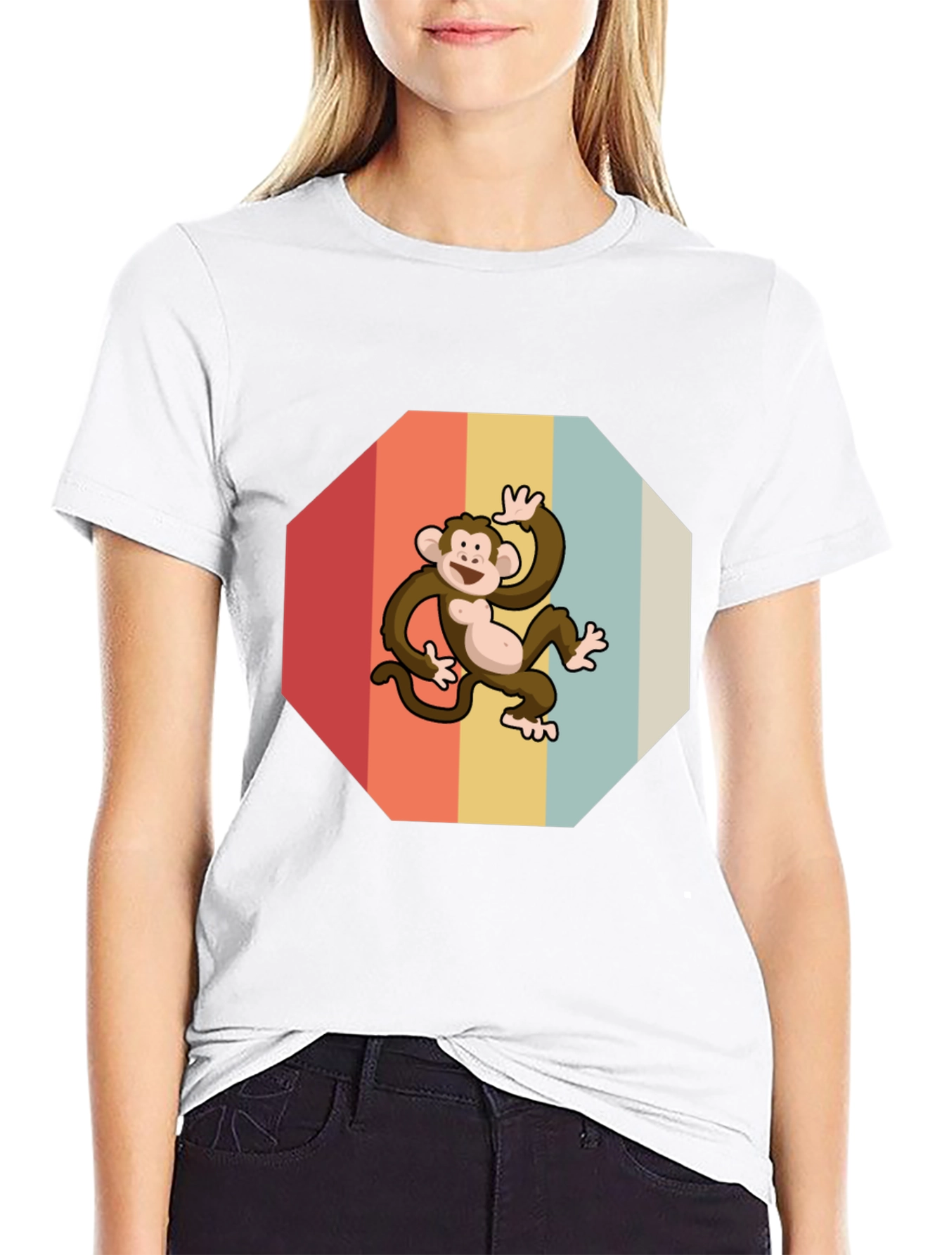 Black Retro Monkey Graphic Tee - Fun & Stylish view 9
