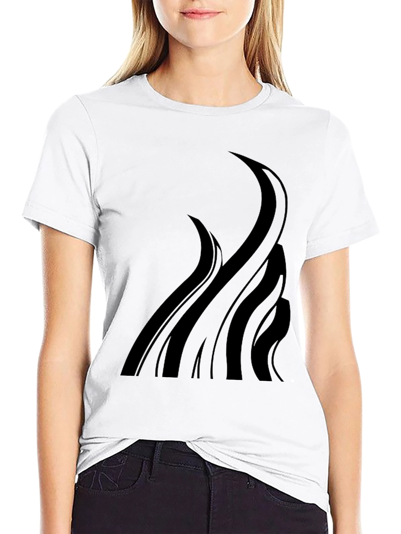Black Black Graphic Tee - Abstract Tentacle Design view 9