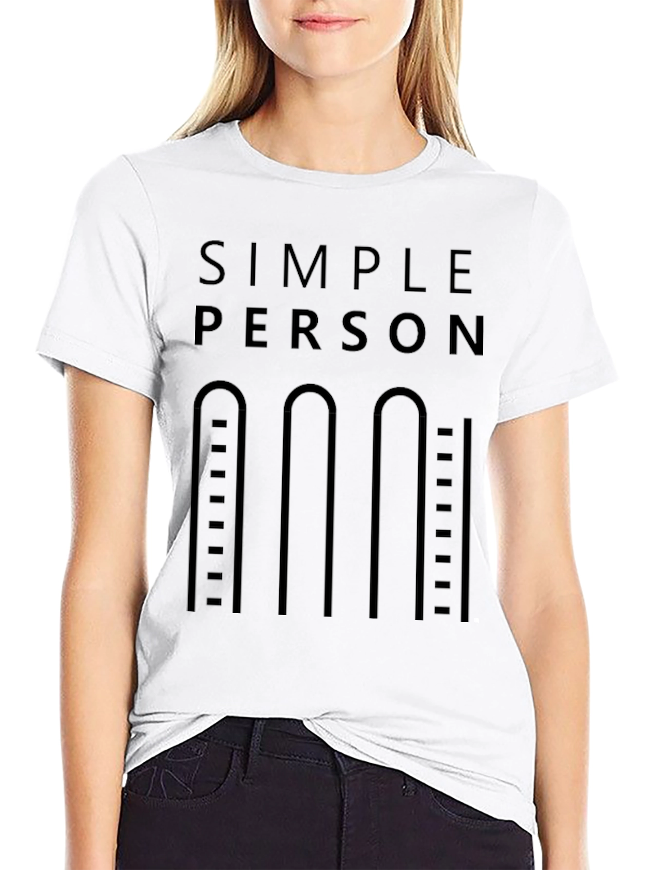 Black Simple Person T-Shirt - Minimalist Design view 9