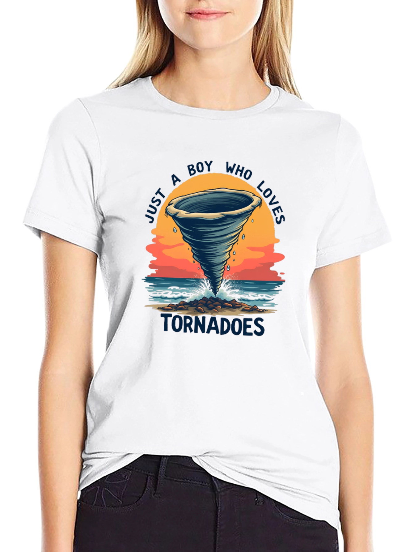 Black Tornado Graphic Tee - Weather Lover's Shirt view 9