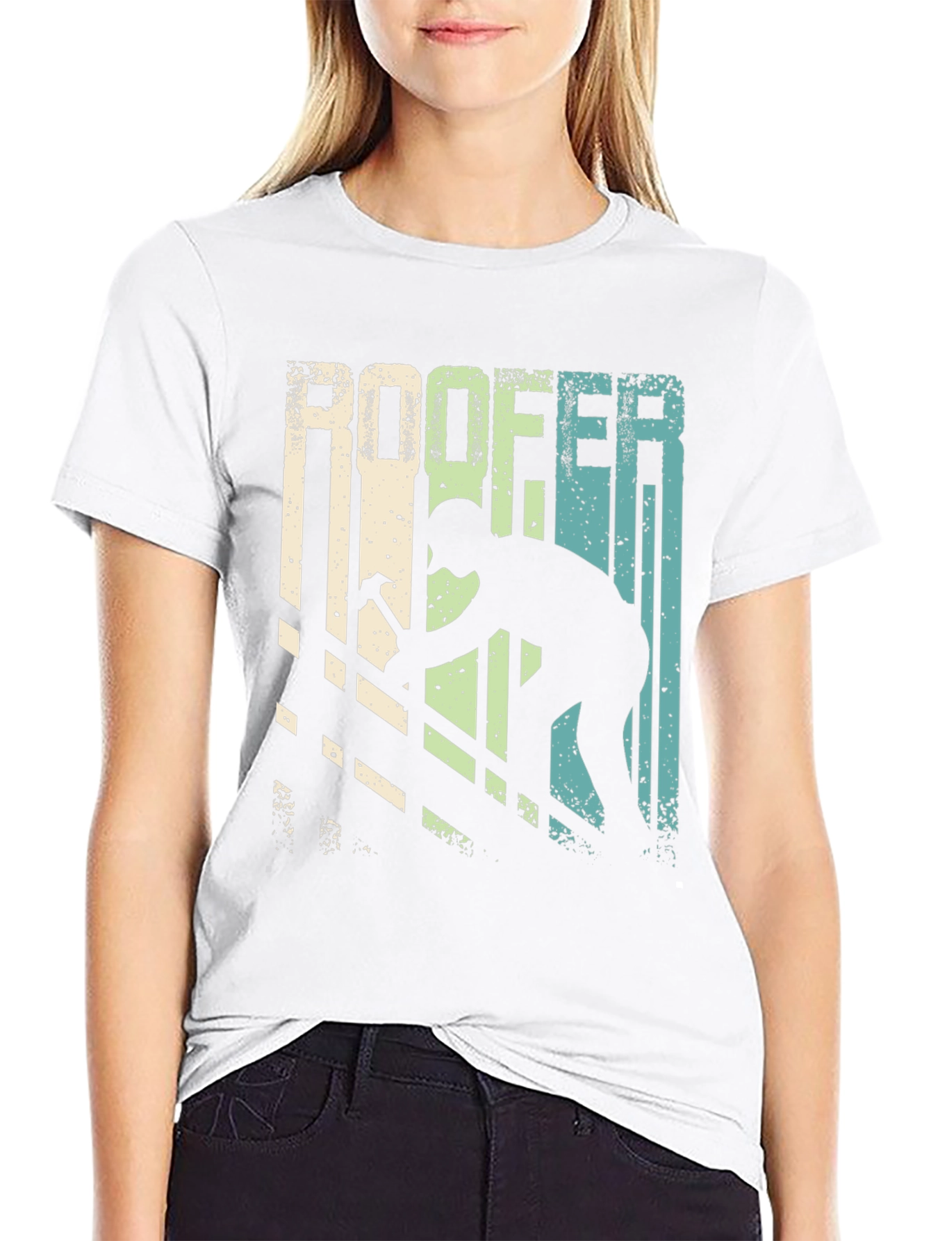Black Roofer T-Shirt Vintage Design view 9