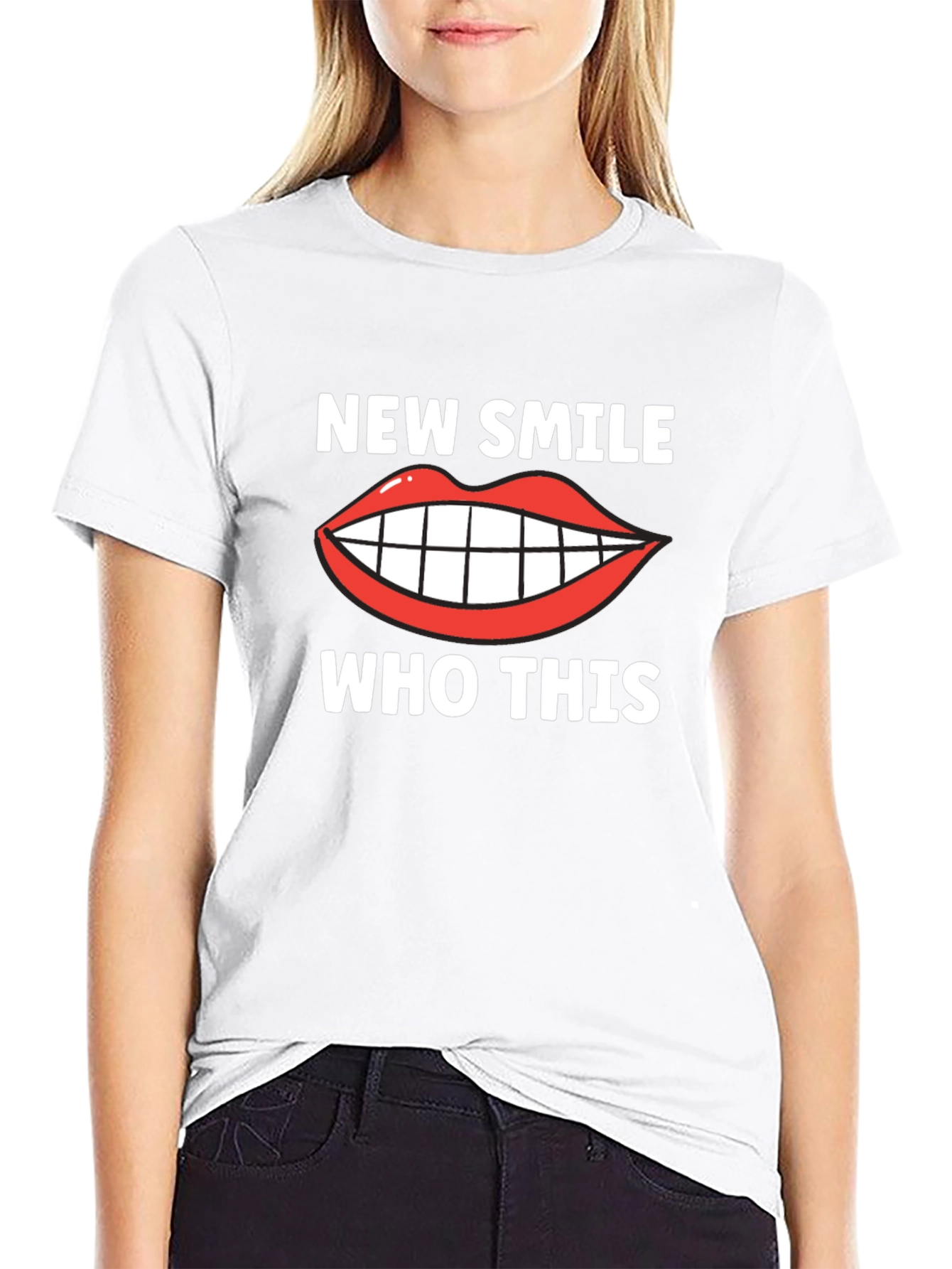 Black New Smile Who Dis Funny Graphic T-Shirt view 9