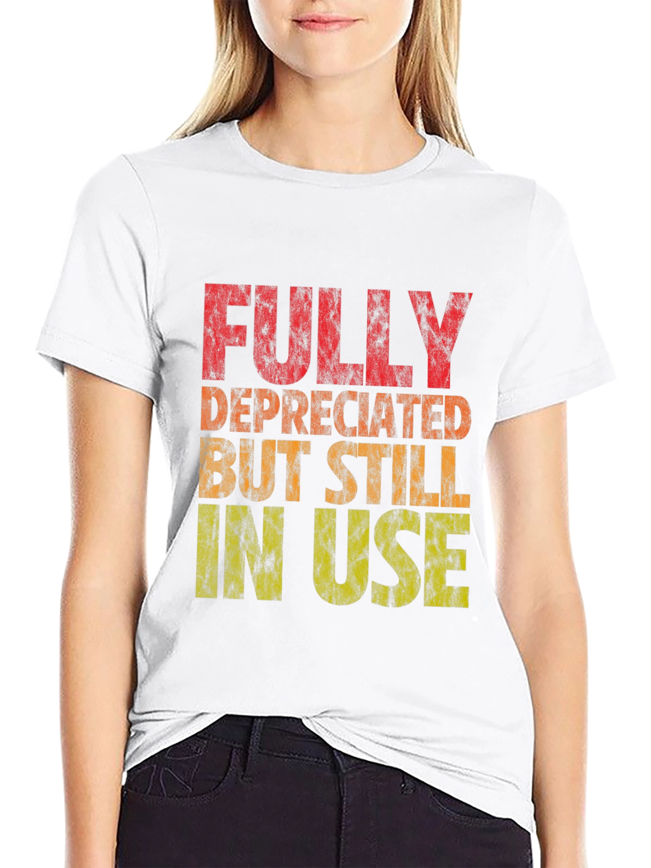 Black Fully Deprecated But Still In Use Graphic Tee view 9