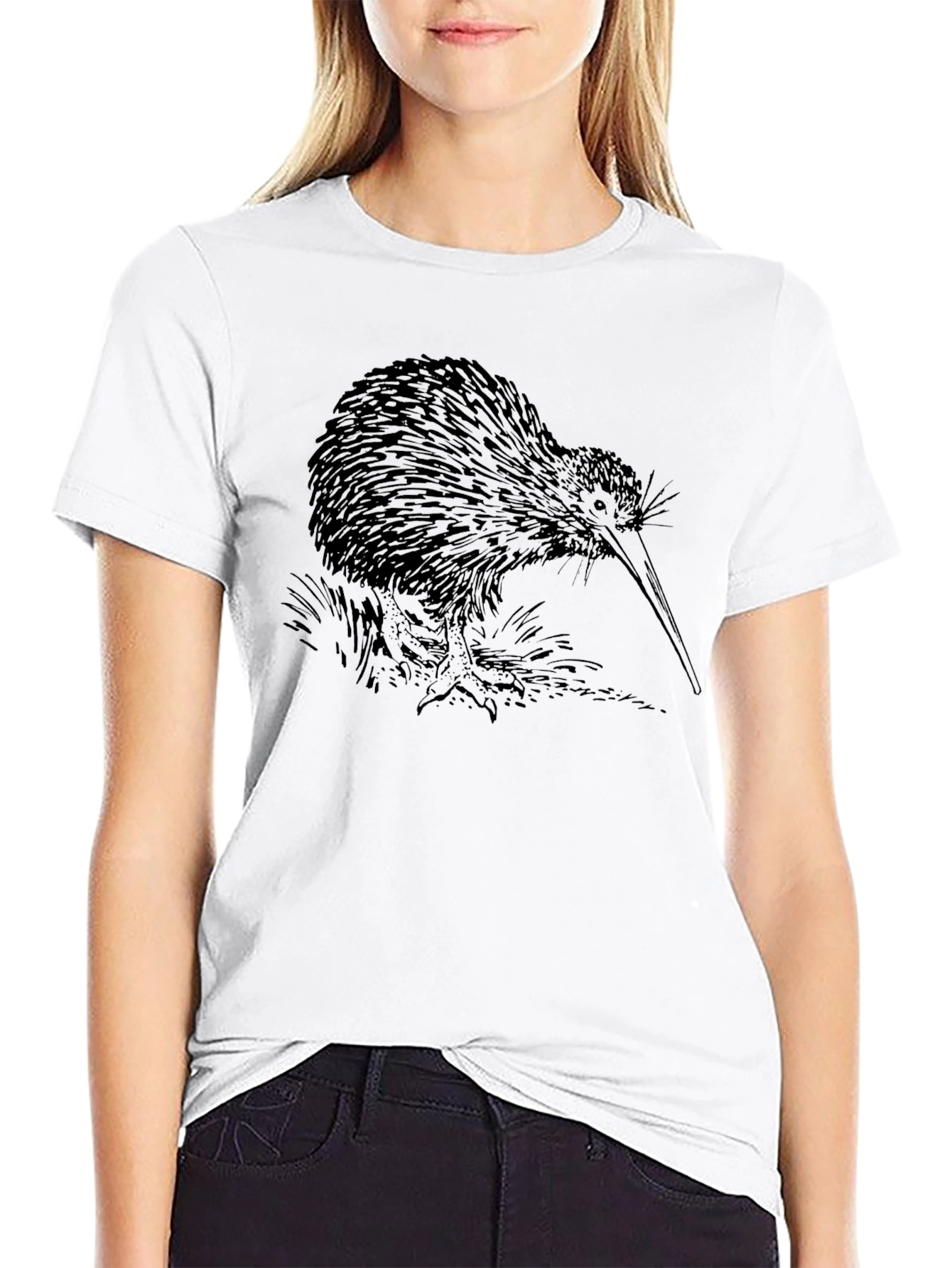 Black Kiwi Bird Graphic Tee - Unisex Black T-Shirt view 9