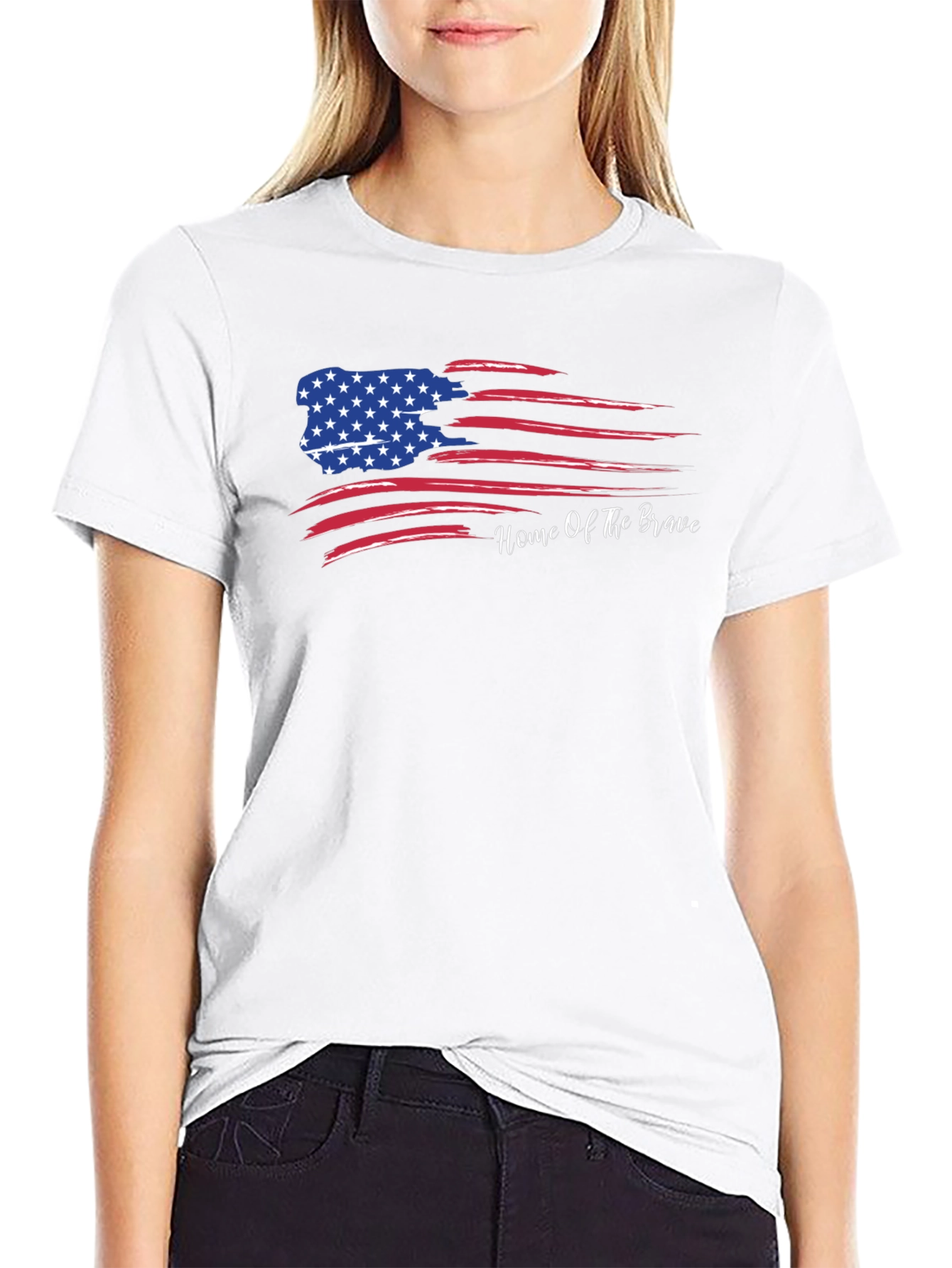 Black Home of the Brave Graphic Tee - Patriotic T-Shirt view 9