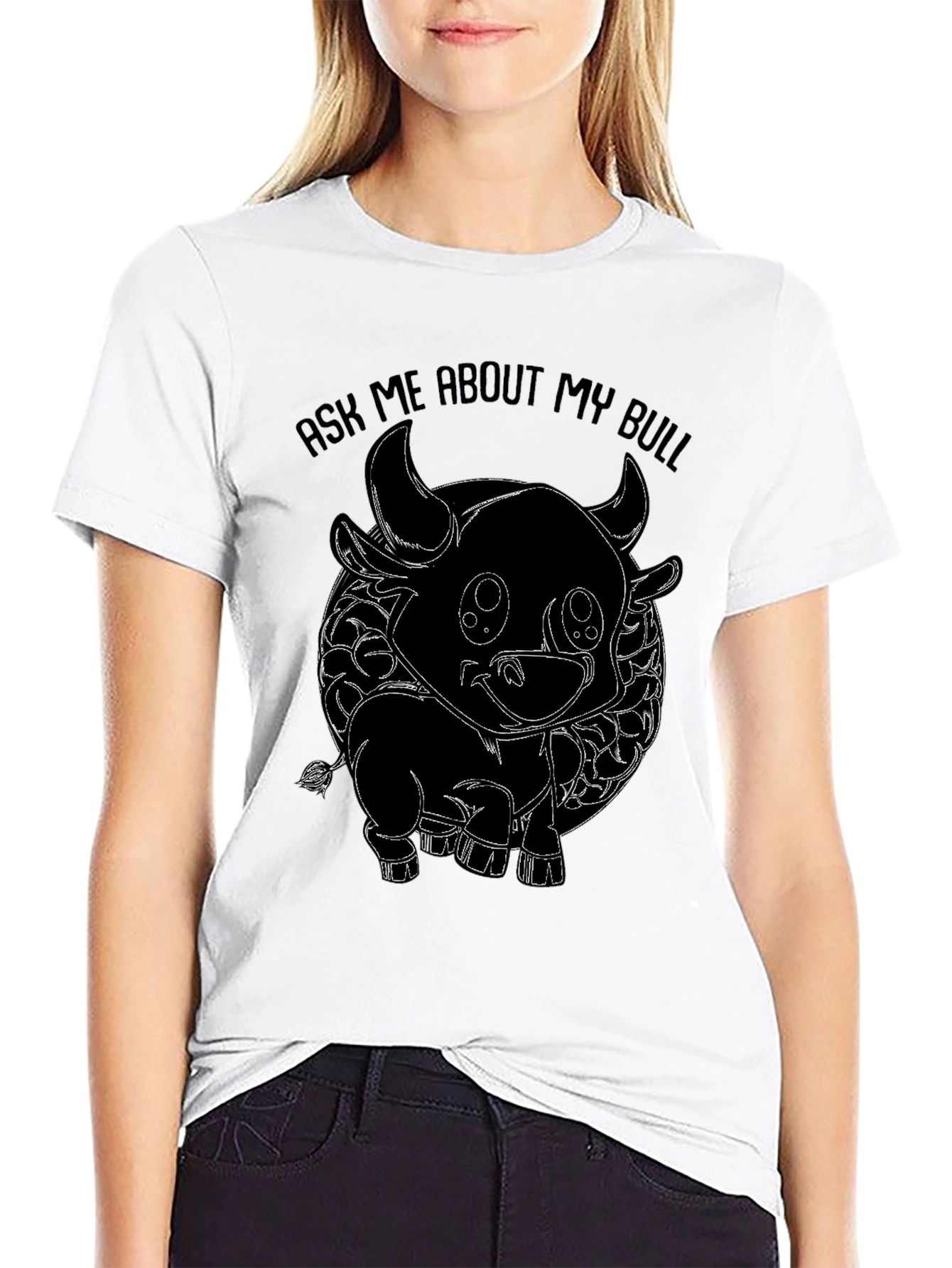 Black Ask Me About My Bull T-Shirt view 9