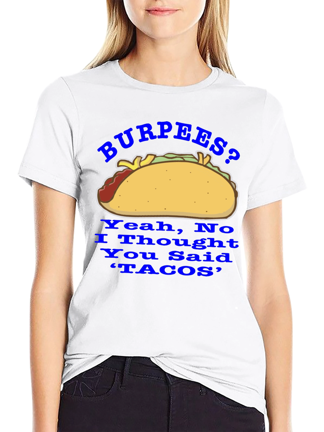 Black Burpees? No, Tacos! Funny Foodie Graphic Tee view 9