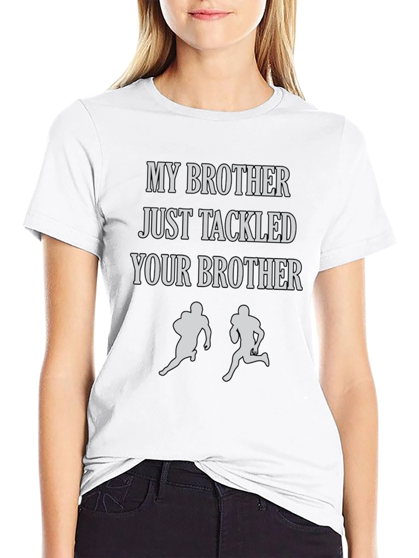 Black My Brother Tackled Your Brother T-Shirt view 9