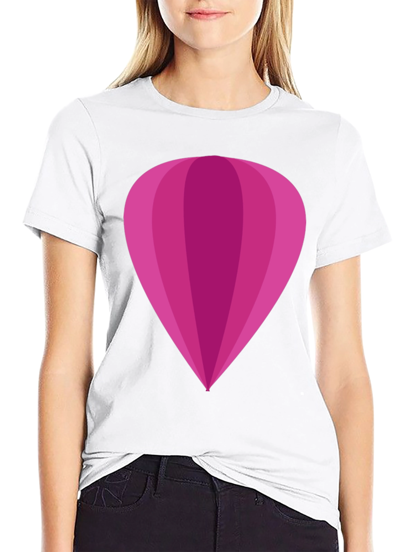 Black Magenta Hot Air Balloon Graphic Tee - Stylish Unisex T-Shirt view 9