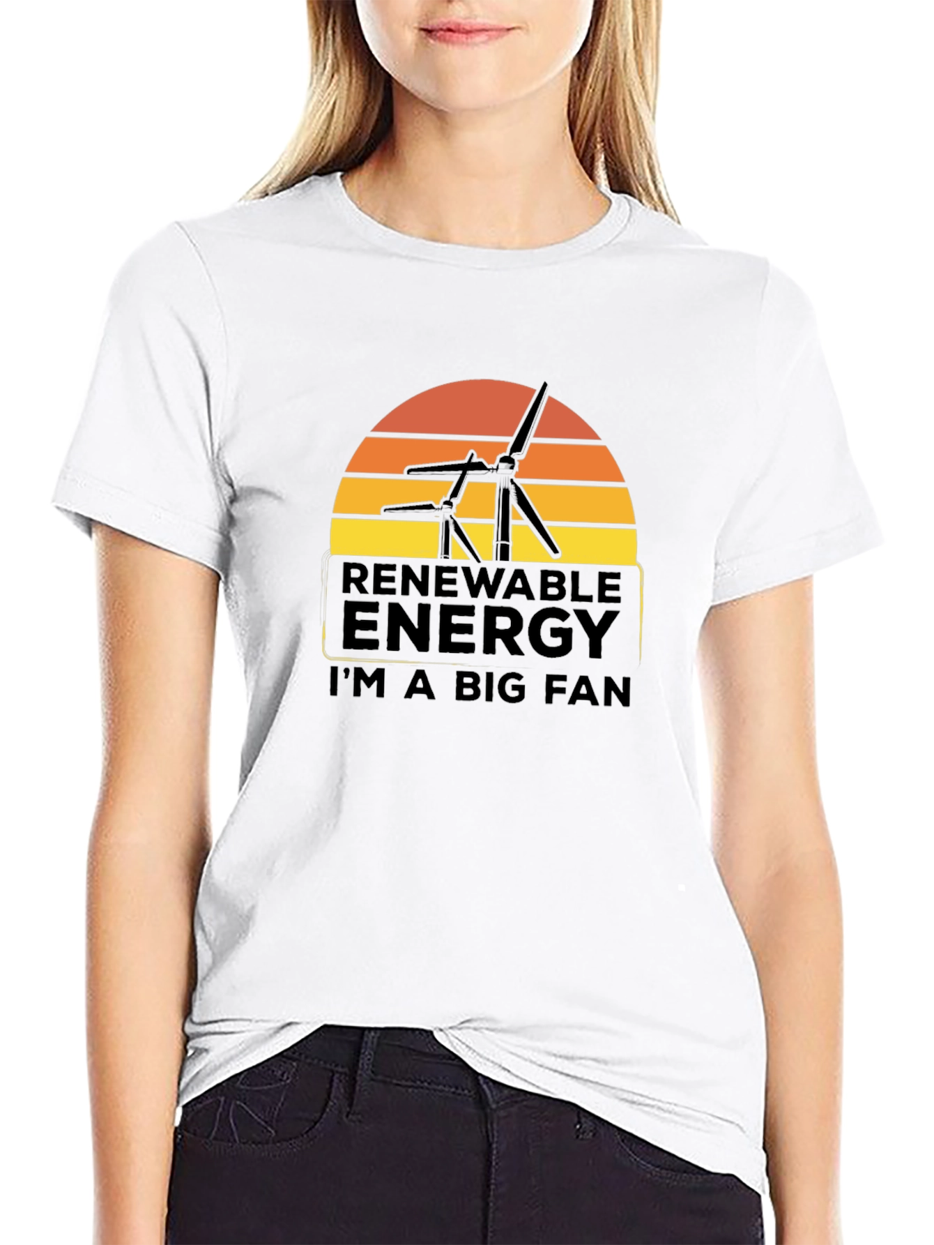 Black Renewable Energy T-Shirt - I'm a Big Fan view 9