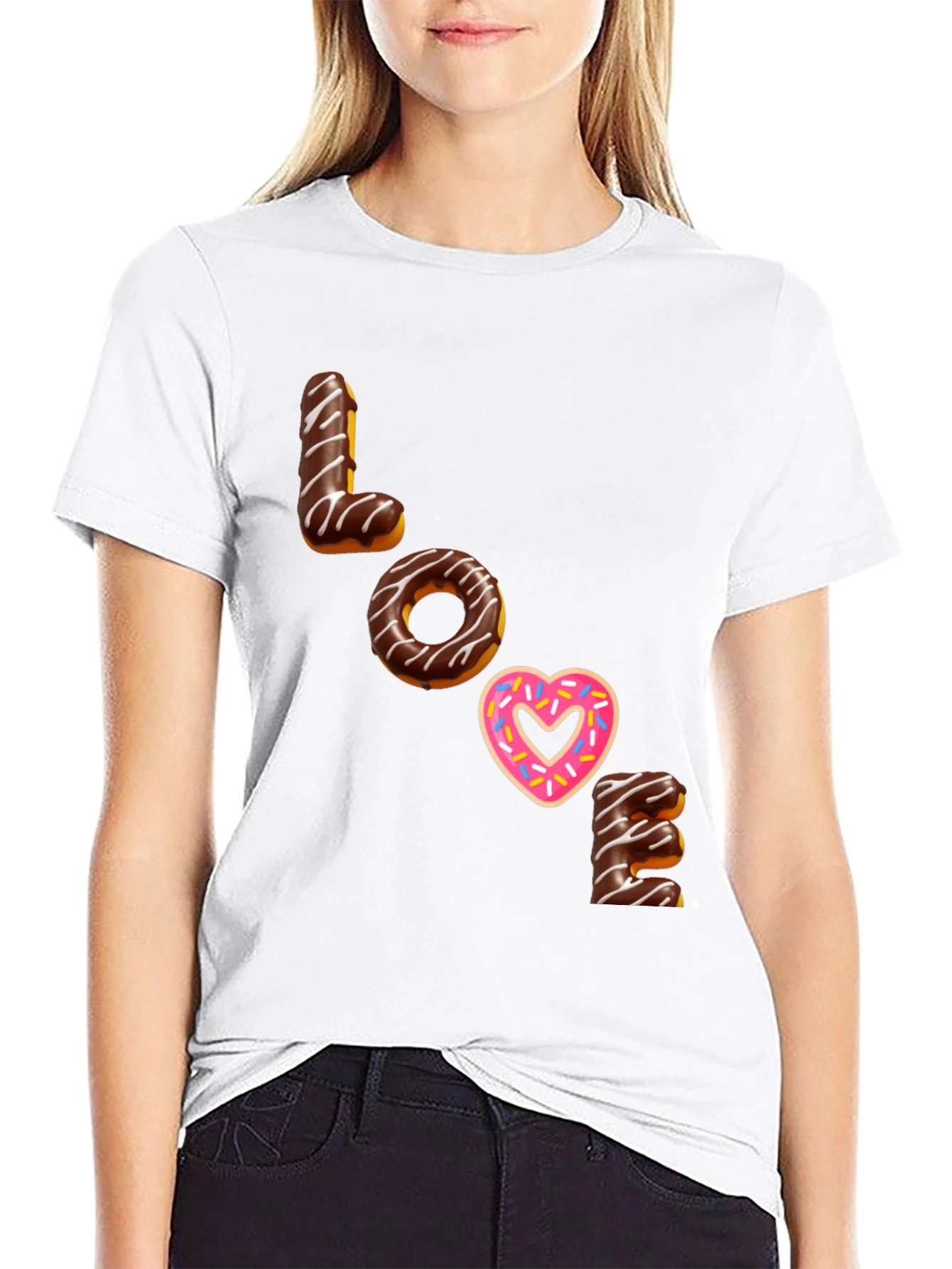 Black Love Donut T-Shirt - Sweet Treat Fashion Tee view 9