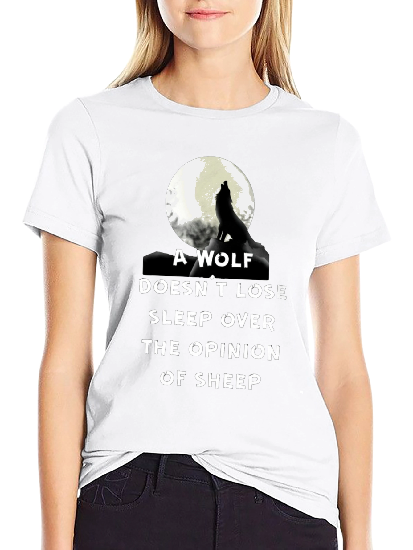 Black Wolf Opinion Graphic Tee - Black Cotton Comfort view 9