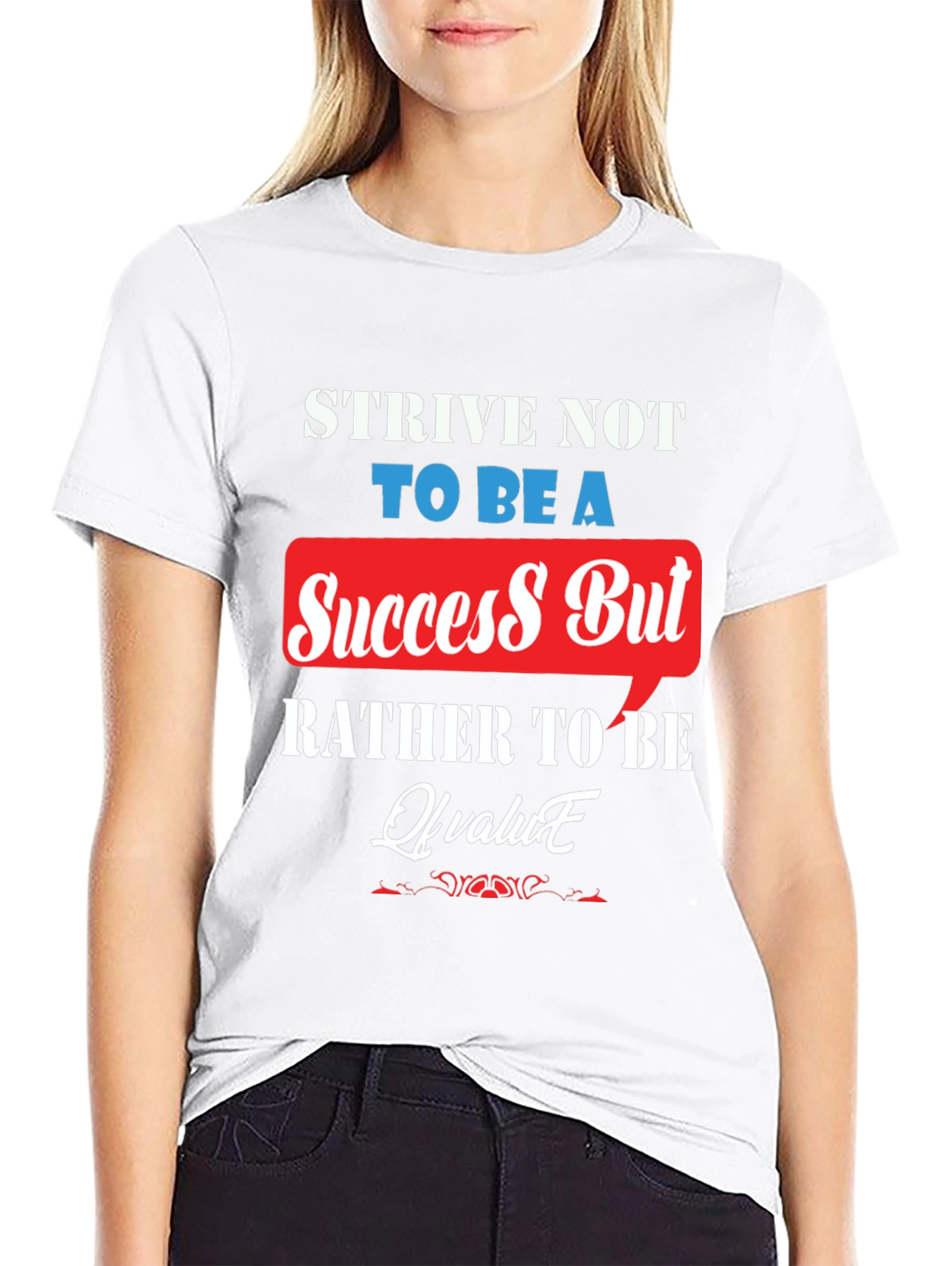 Black Motivational T-Shirt: Strive for Value, Not Just Success view 9