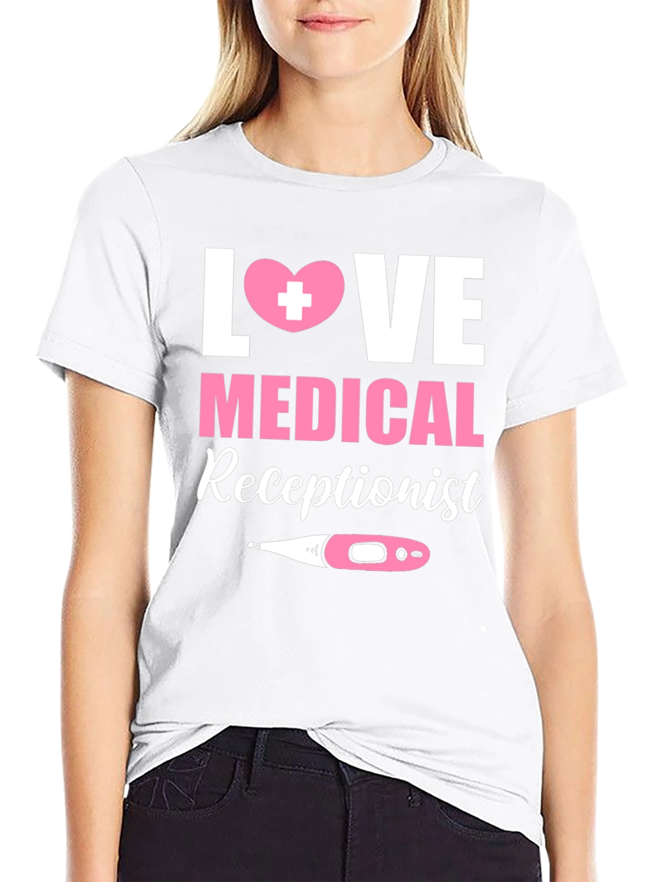 Black Love Medical Receptionist Graphic T-Shirt view 9