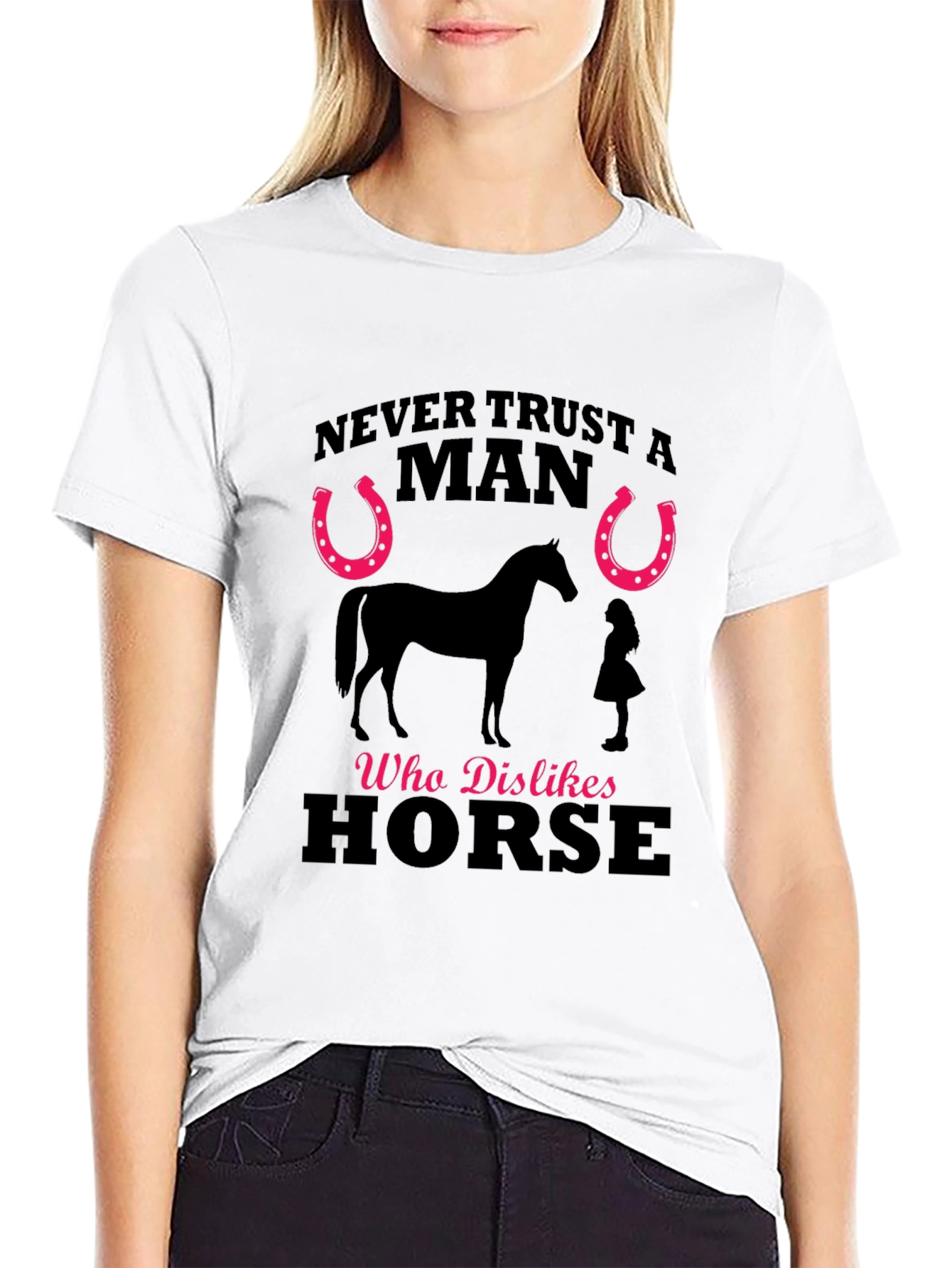 Black Never Trust a Man Who Dislikes Horse T-Shirt view 9