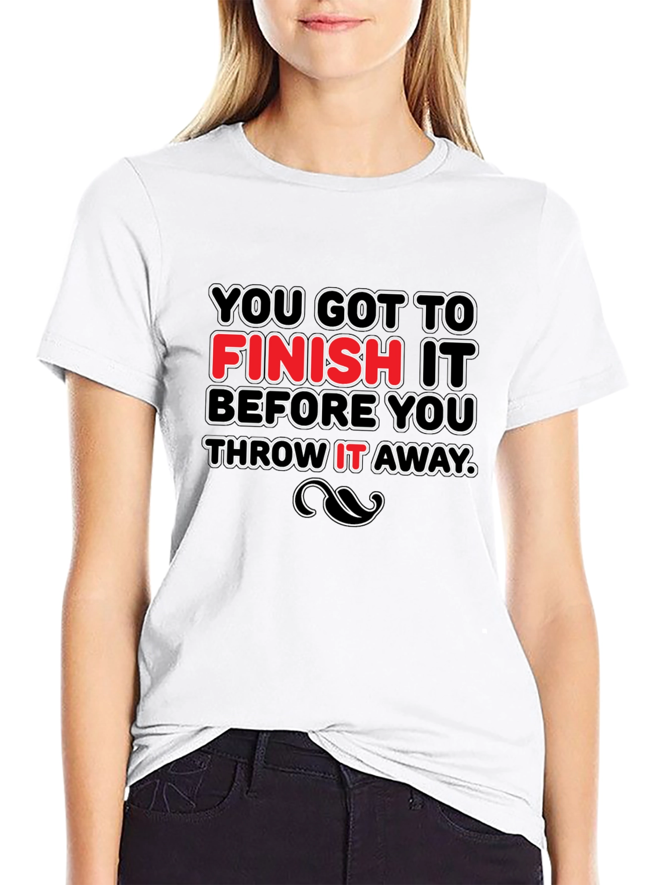Black Motivational Slogan Graphic Black T-Shirt view 9