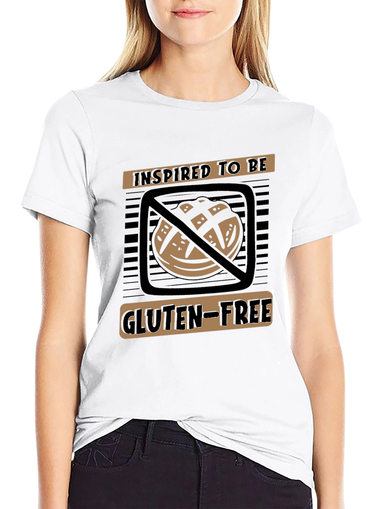 Black Inspired to Be Gluten-Free T-Shirt view 9