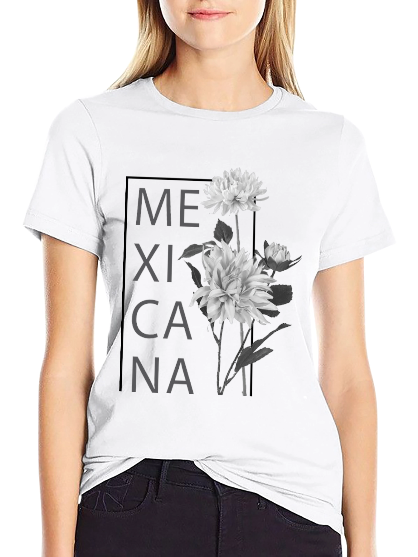 Black Mexicana Floral Graphic T-Shirt - Black view 9