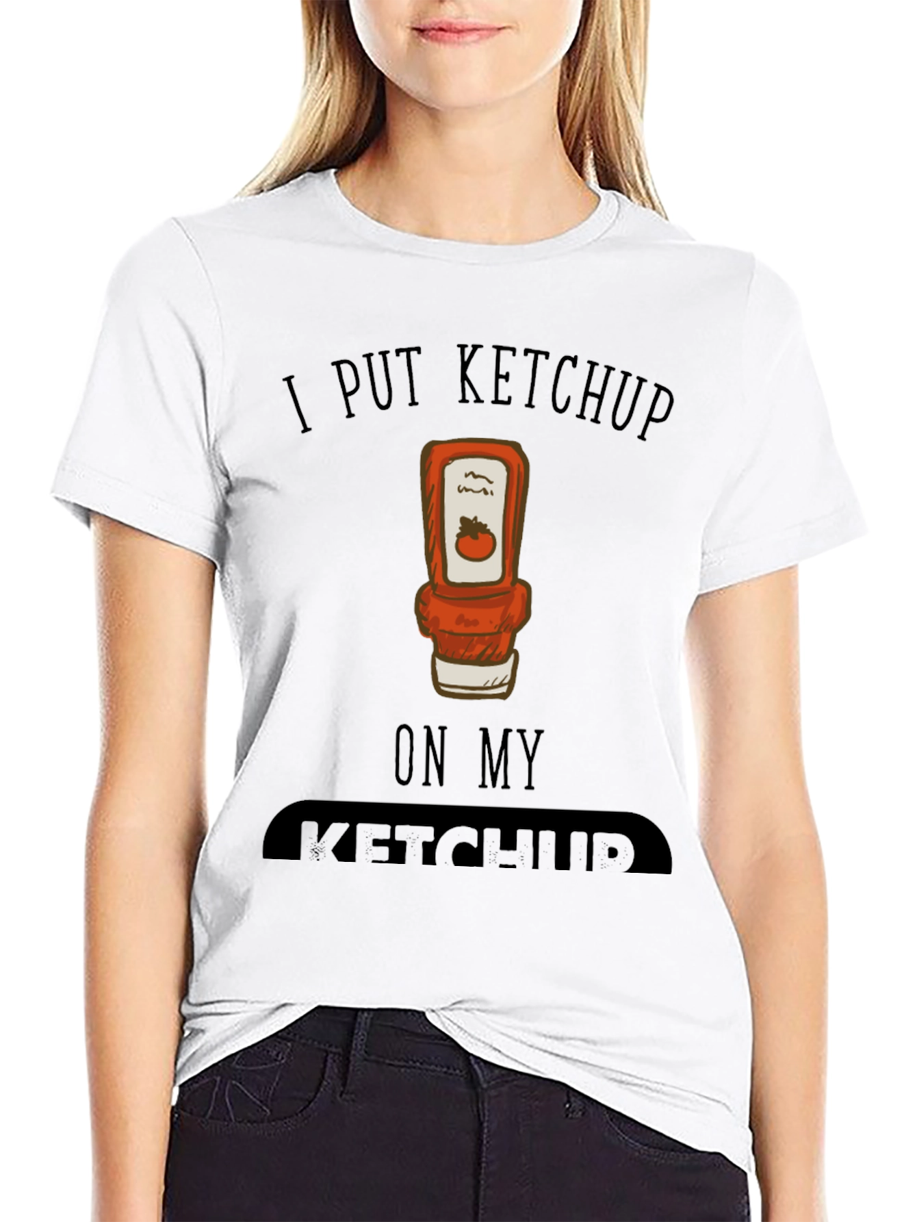 Black I Put Ketchup on My Ketchup Graphic Tee view 9