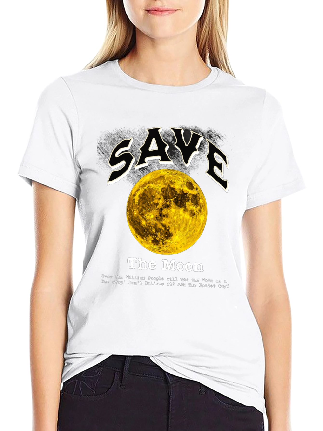 Black Save the Moon Graphic Tee - Outer Space Awareness view 9