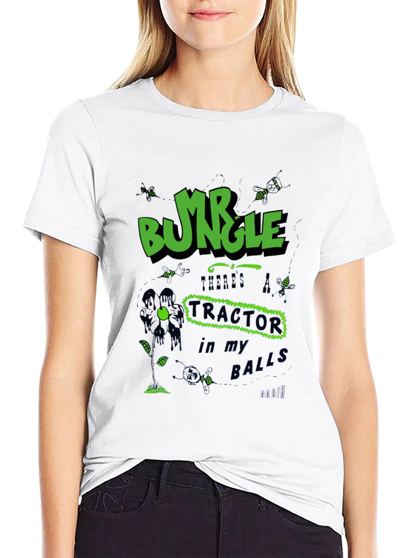 Black Mr. Bungle Tractor Balls T-Shirt view 9