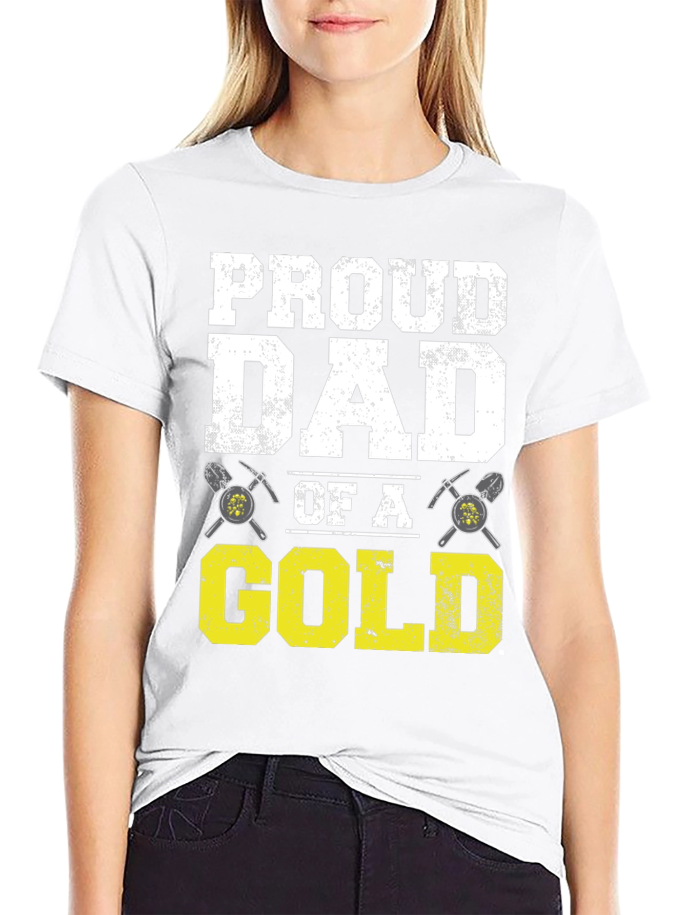 Black Proud Dad of a Gold Digger T-Shirt view 9
