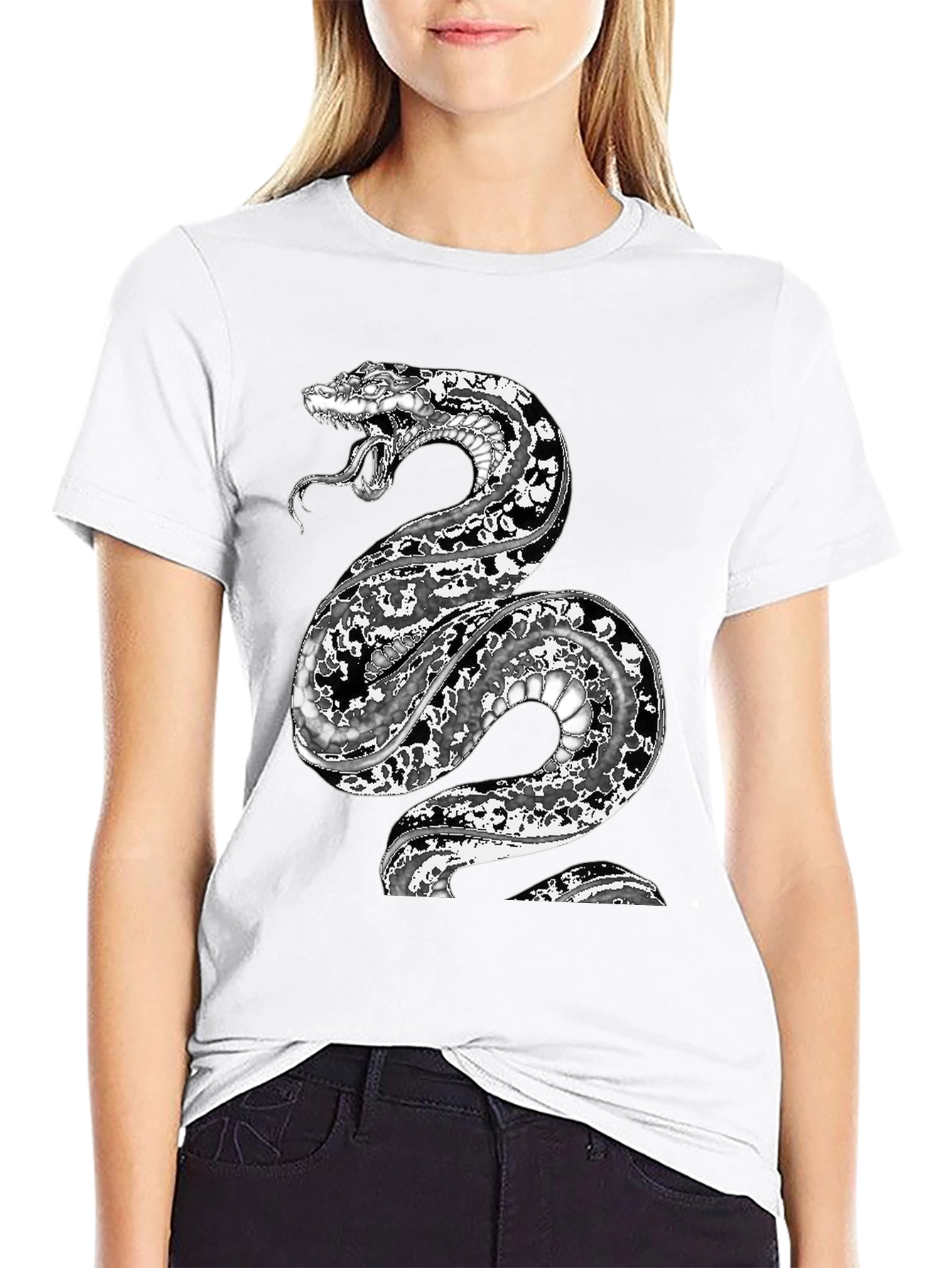 Black Snake Graphic Black T-Shirt view 9