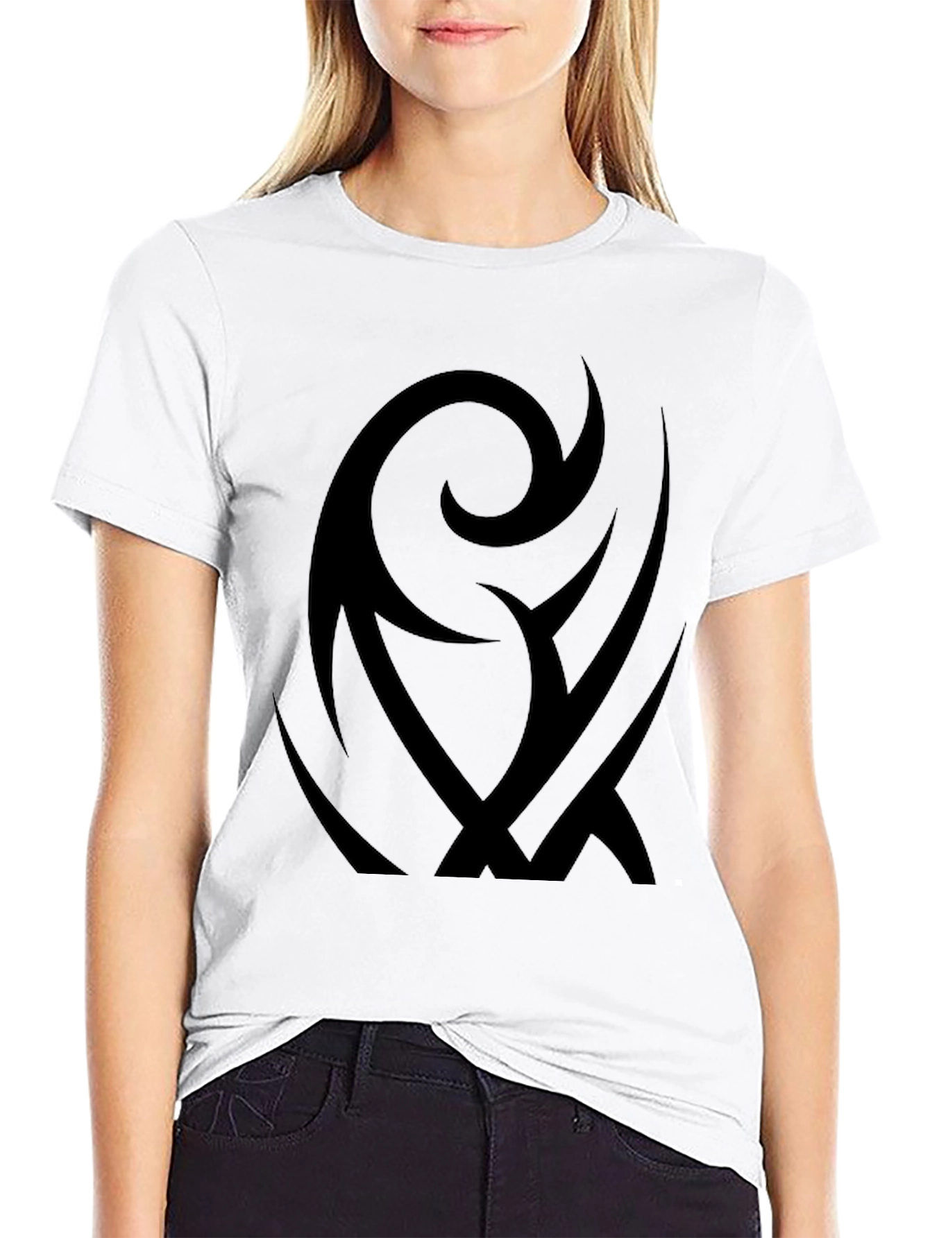 Black Tribal Graphic Black T-Shirt view 9