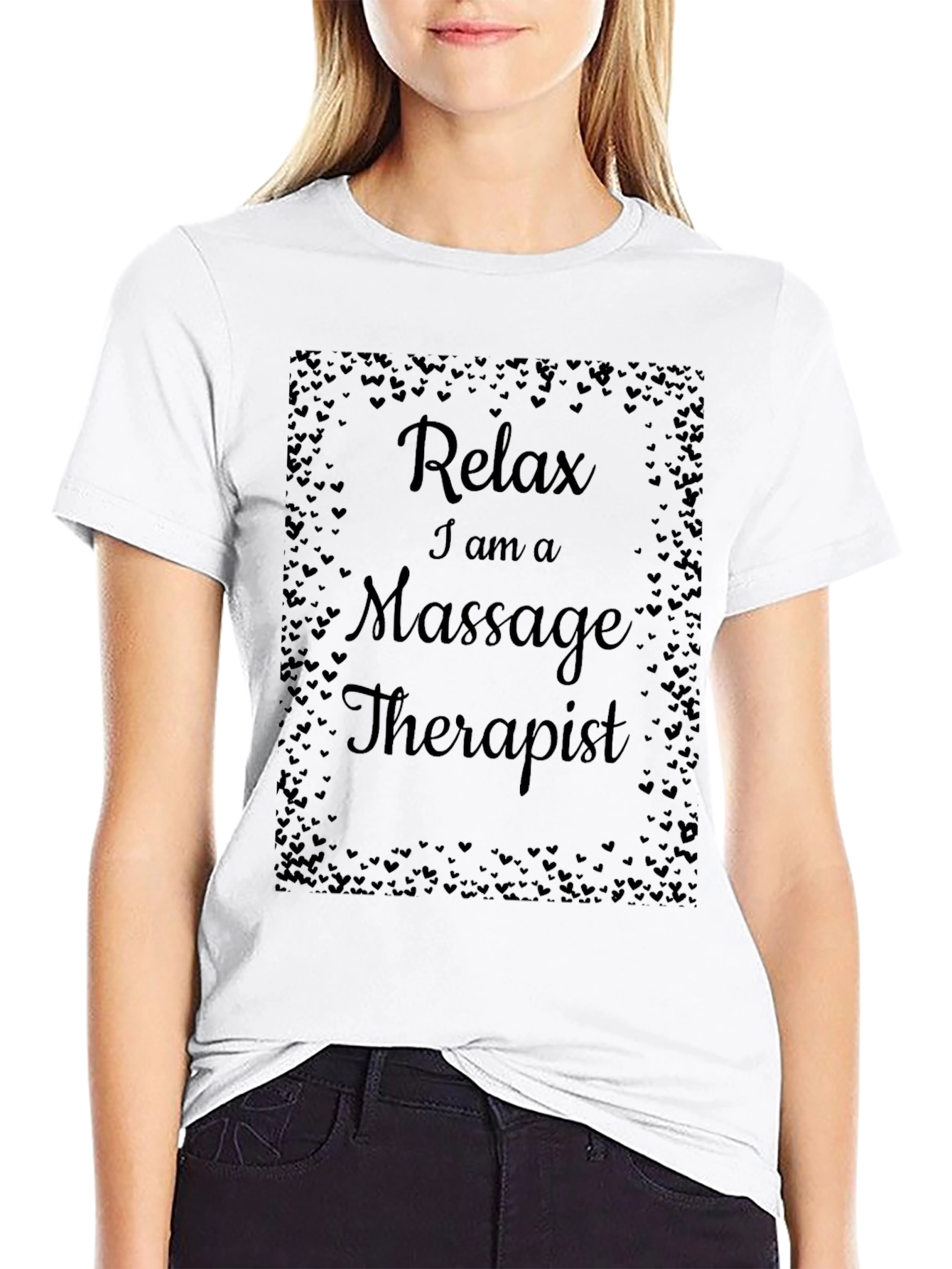Black Relax I am a Massage Therapist T-Shirt view 9