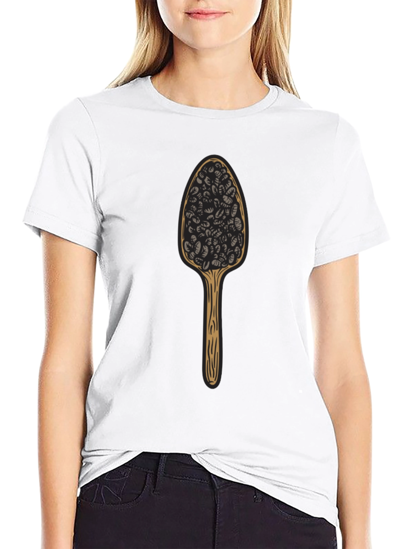 Black Novelty Spoon Black T-Shirt view 9