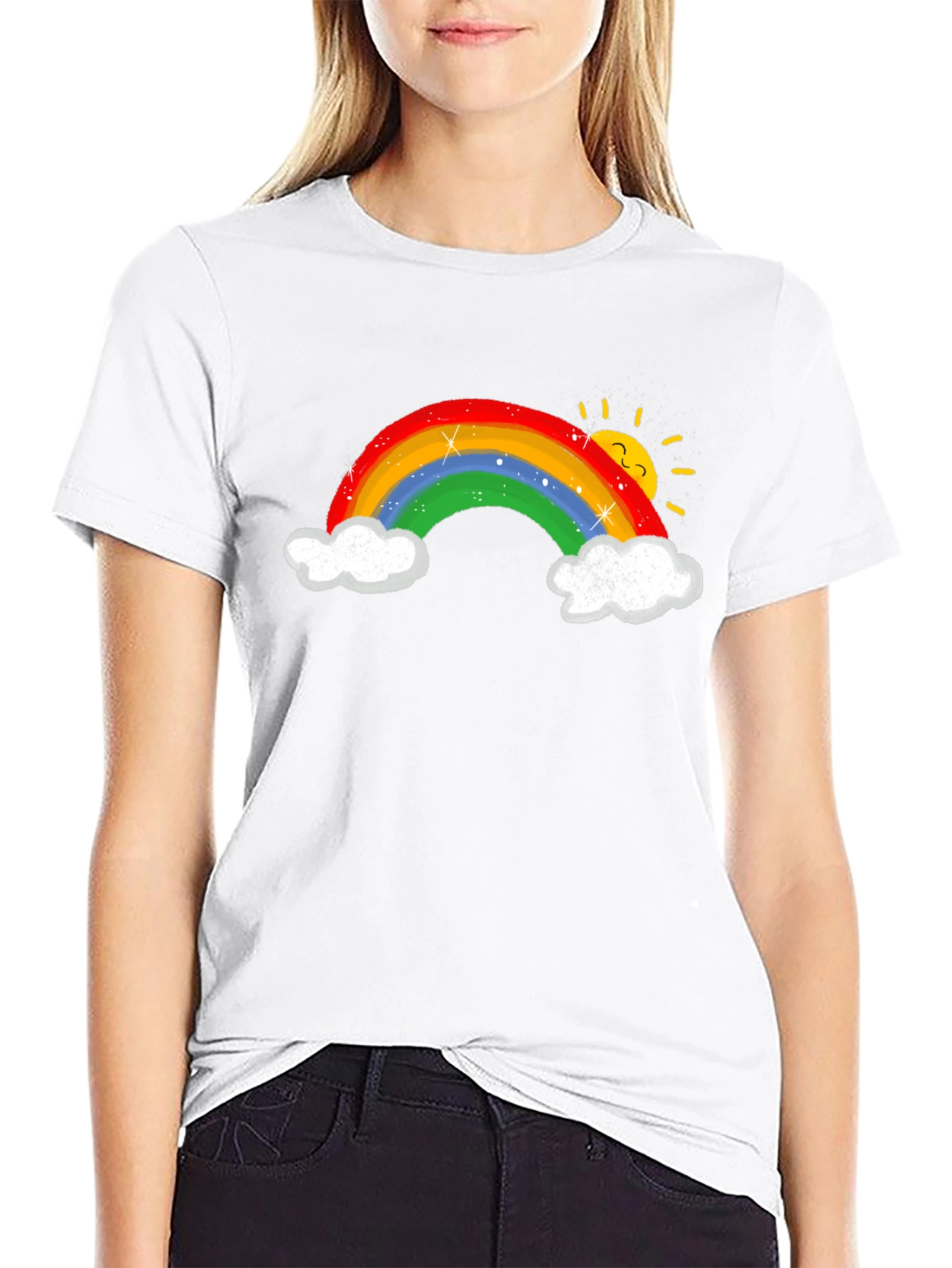 Black Rainbow Graphic T-Shirt - Unisex Cotton Tee view 9
