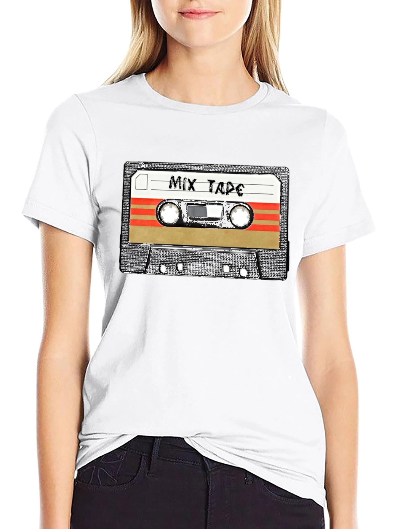 Black Retro Mixtape Graphic T-Shirt view 9