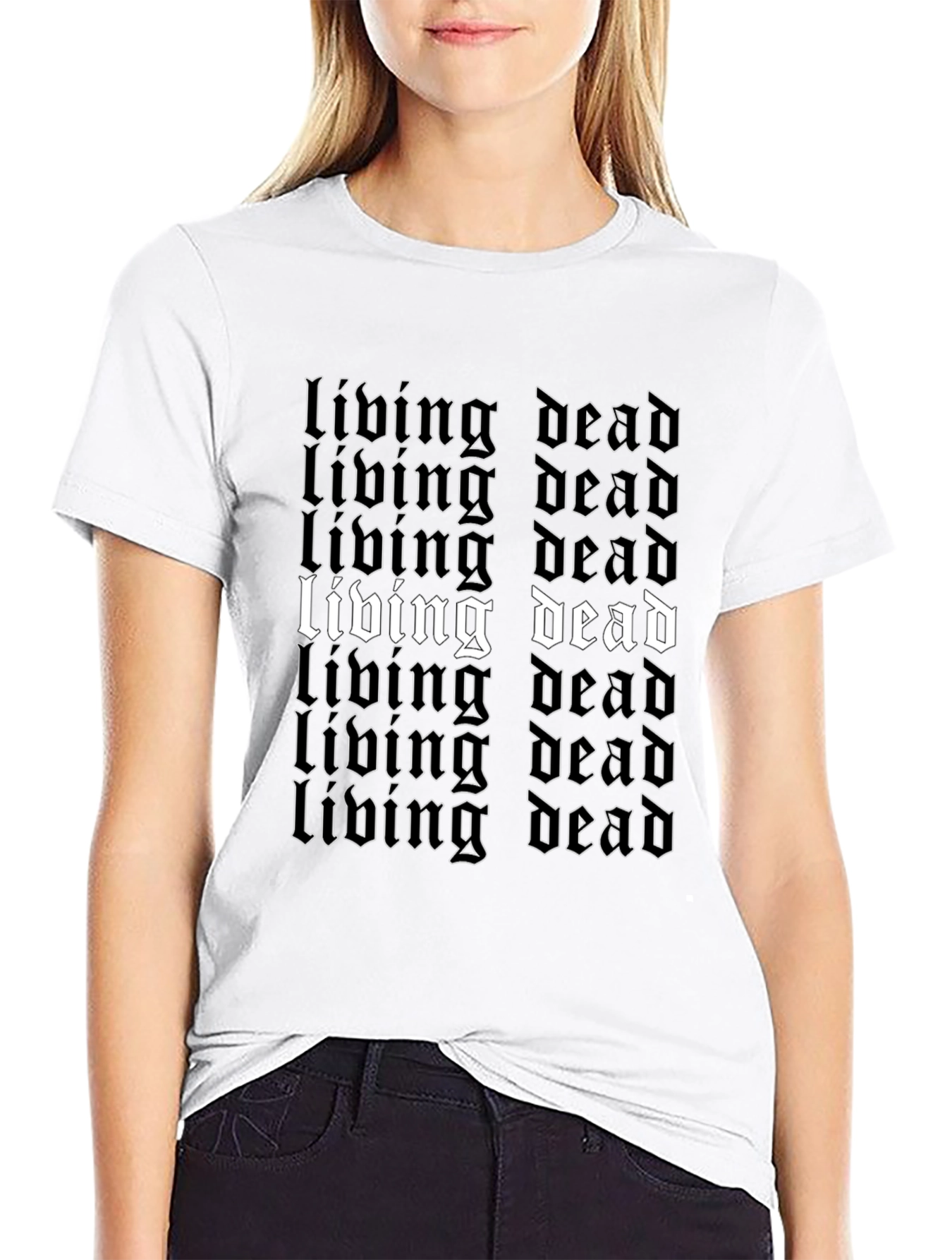 Black Living Dead Graphic Tee - Black Gothic Style view 9