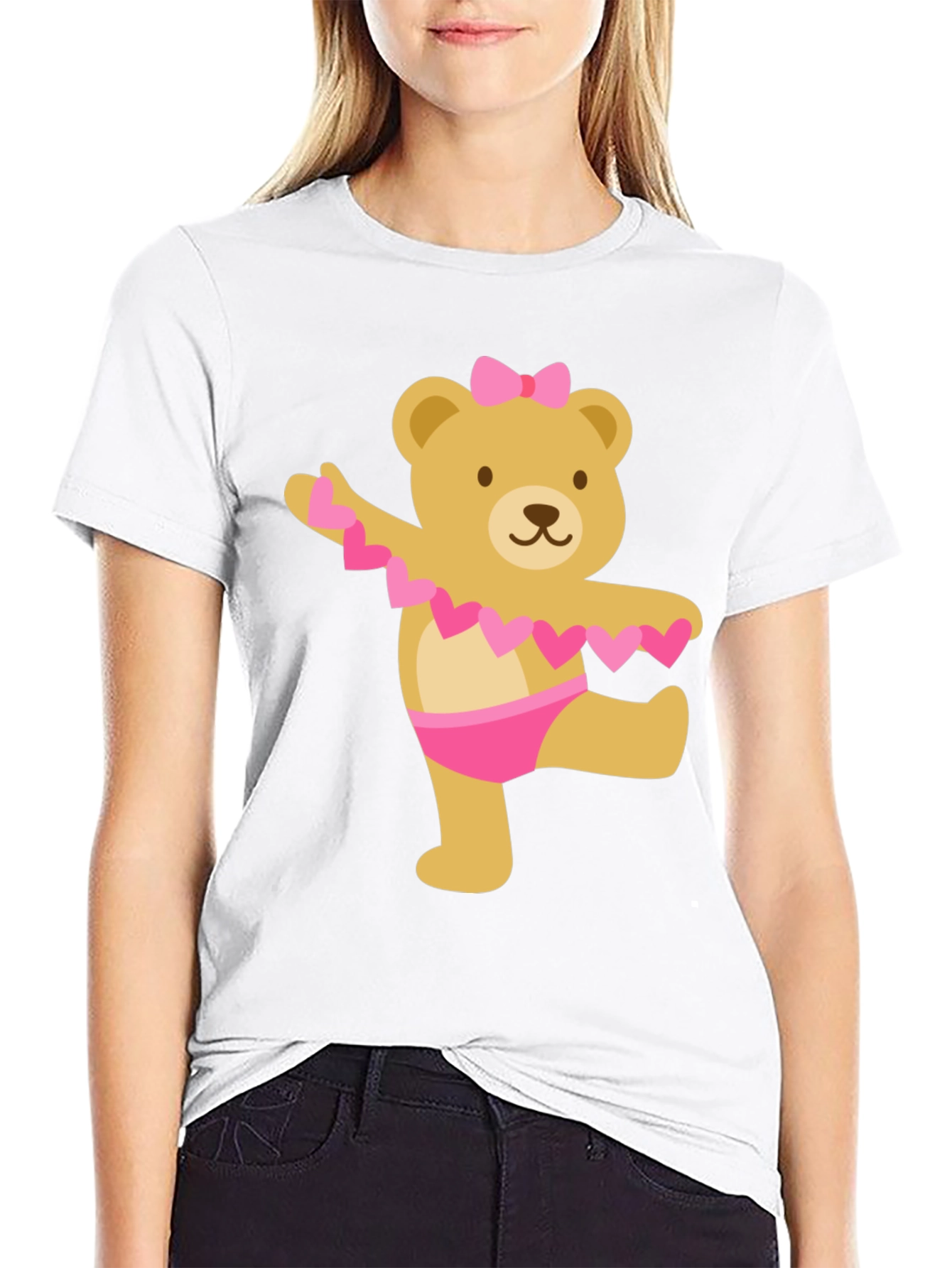 Black Cute Bear Ballet Dancer Black T-Shirt view 9