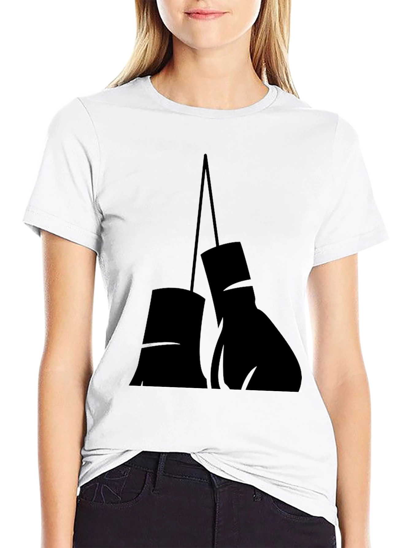 Black Boxing Gloves Graphic Tee - Black Cotton T-Shirt view 9