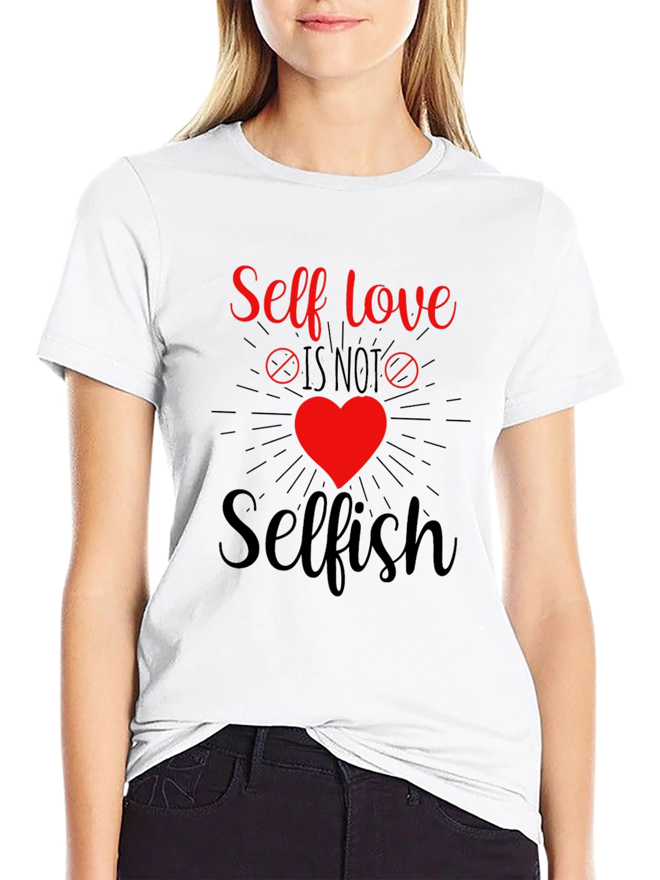 Black Self Love Is Not Selfish Graphic Tee view 9