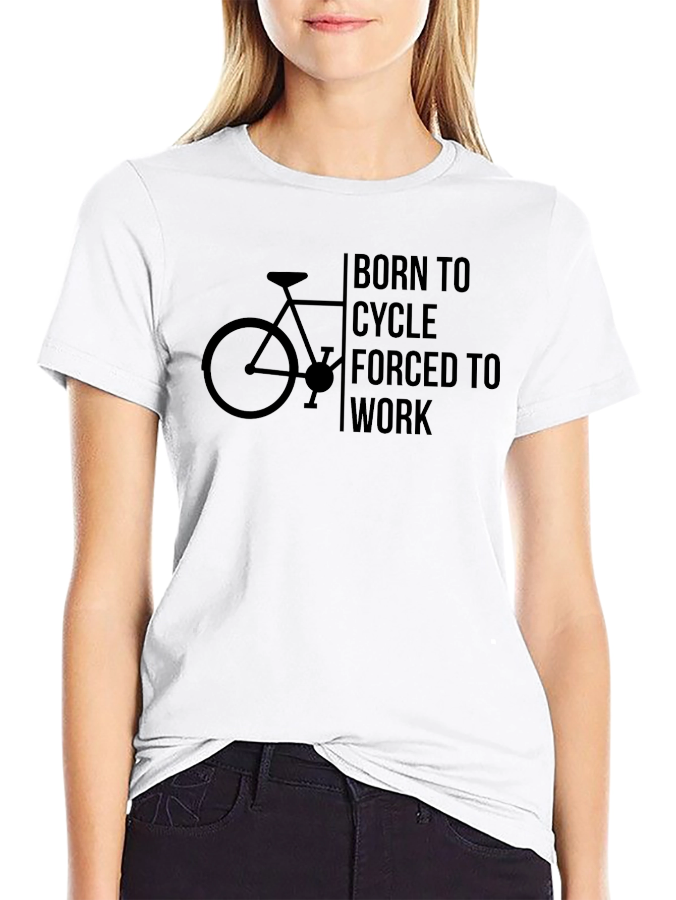 Black Born to Cycle T-Shirt - Black Cotton Blend view 9
