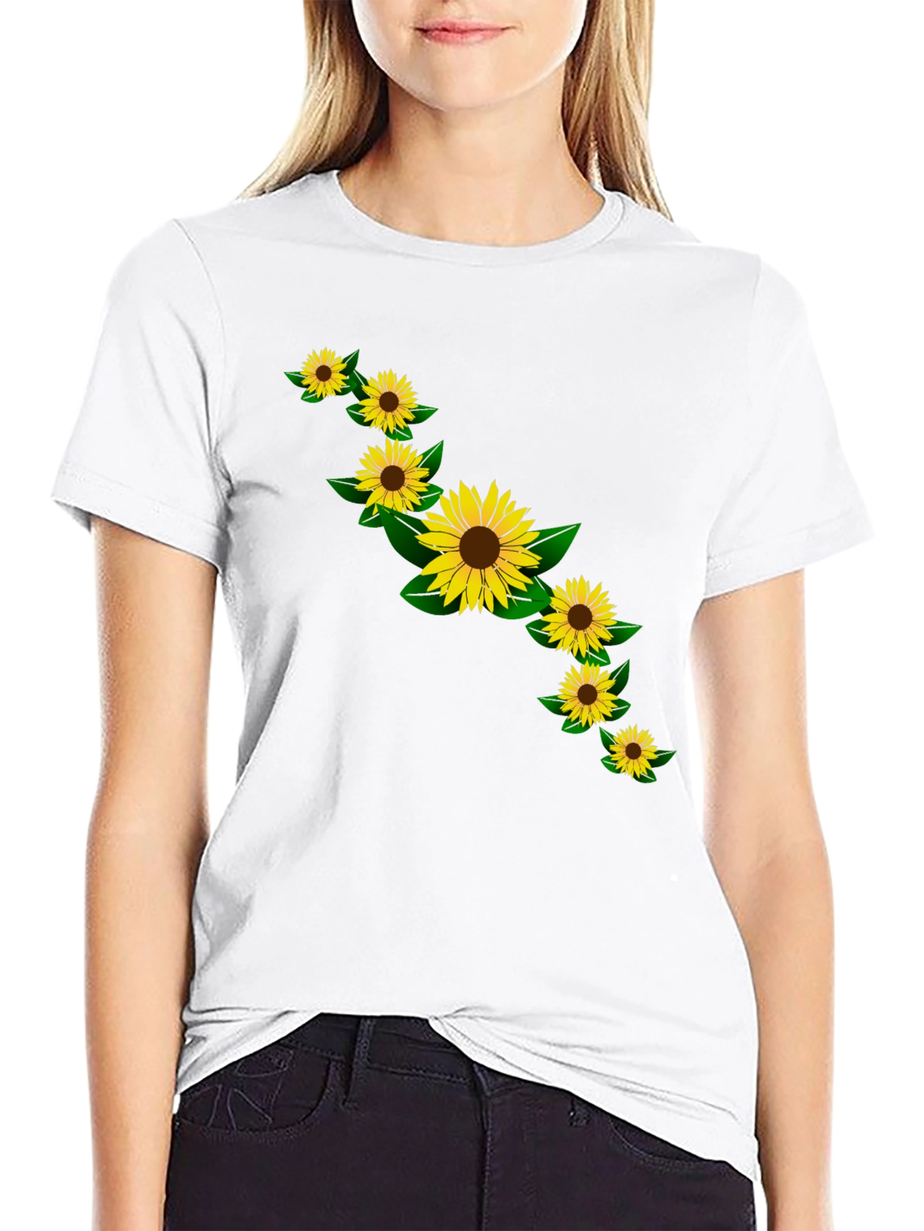 Black Sunflower Graphic Black T-Shirt view 9