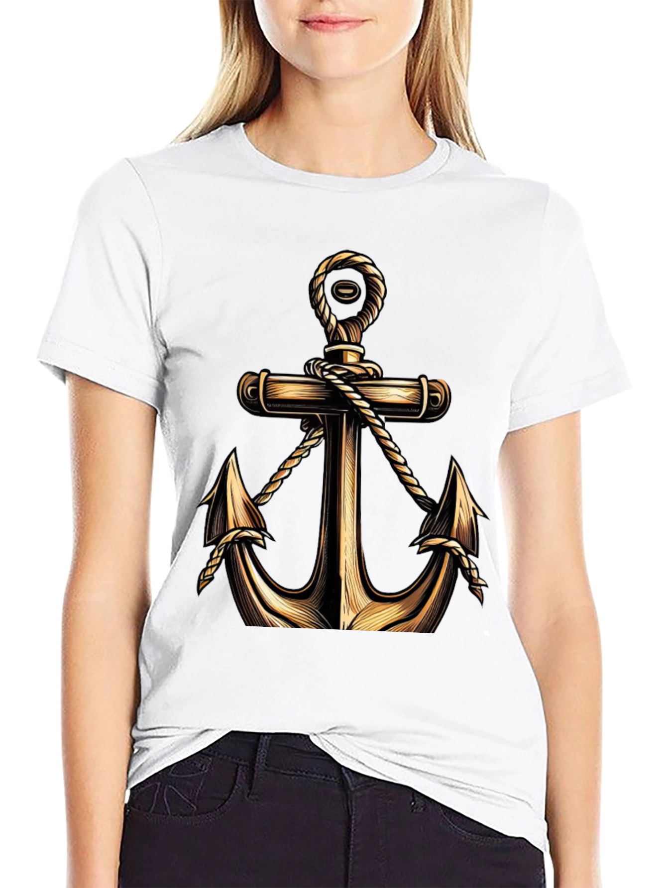Black Nautical Anchor Graphic Tee - Stylish Comfort Fit view 9